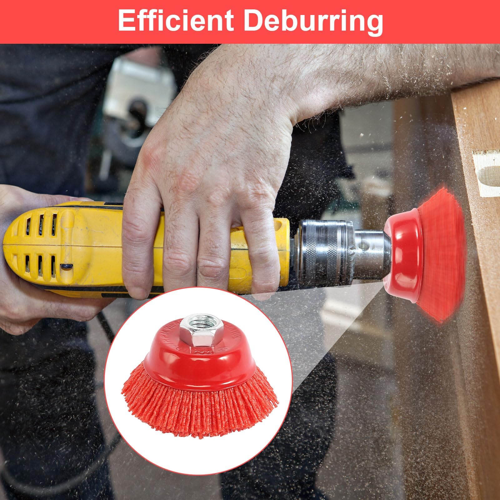 2 spazzole per smerigliatrice angolare M14 in nylon, diametro 75 mm, spazzola in nylon, per sbavatura, rimozione di ruggine e vernice