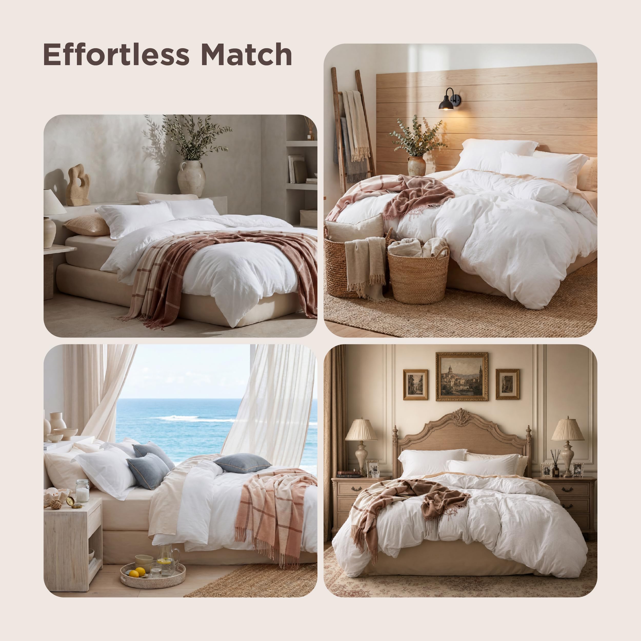 Best King Size Duvet Covers 2026 1 Bedsure White Duvet Cover King Size - 3 Pieces Prewashed Cotton-Like Polyester E — product photo