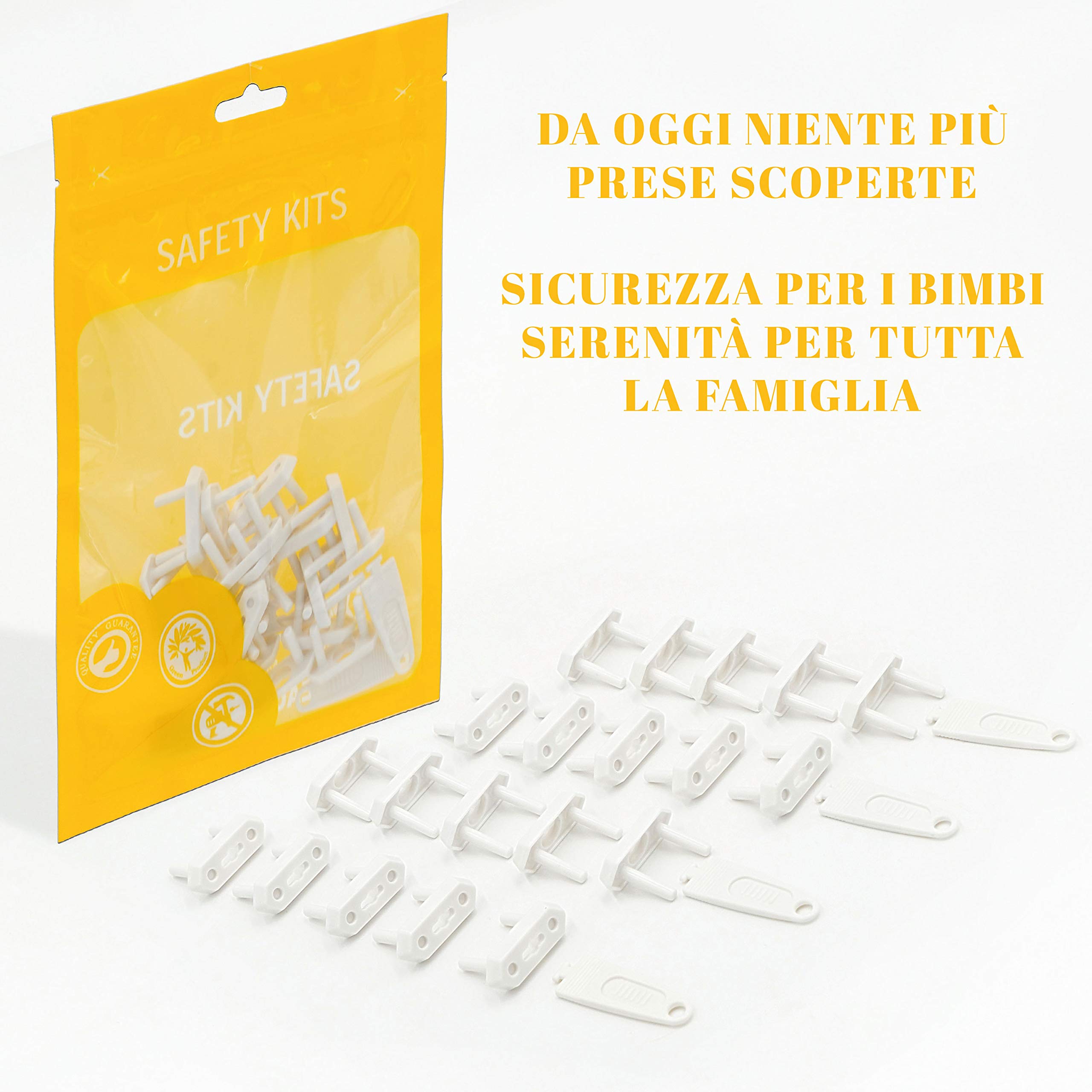 Odelu Copriprese Per Bambini Bianche 4 Chiavi Protezione Prese Elettriche