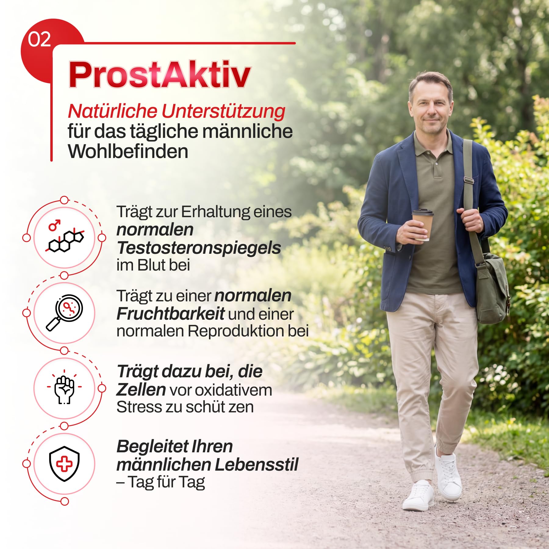 Kapseln ProstAktiv | Serenoa Repens 360mg + Echinacea 360mg | Prostata-Ergänzungsmittel für Männer mit Ginkgo biloba, Lycopin, Zink | Prostata- und Harnwegsunterstützung | 30 Kapseln