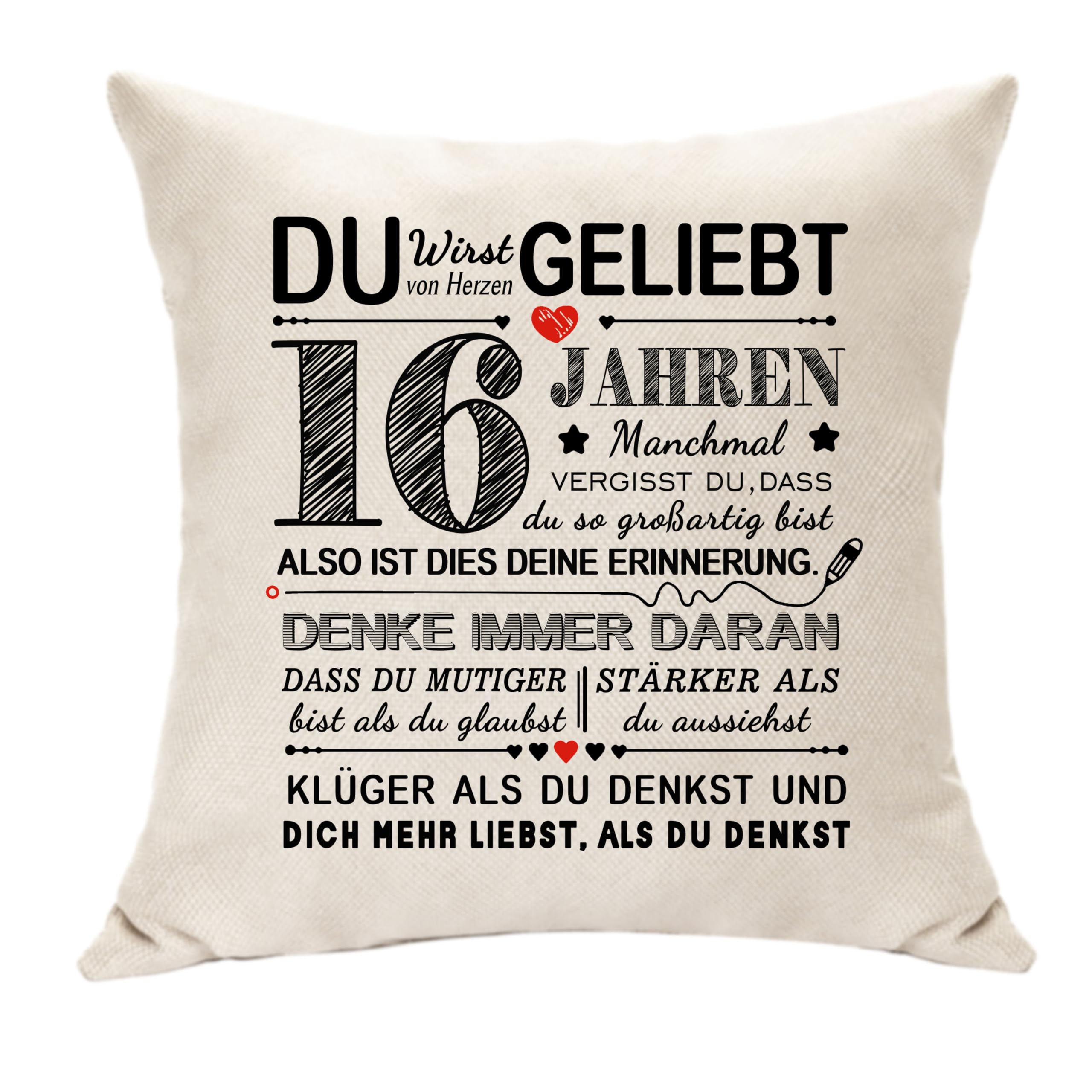 Hasodeo Kissenbezug Geburtstag Decroation Geschenke für 10. 15. 20. 30. 35. 40. 50. 60. 70. 80. 90. 100. Frauen Männer Mädchen Jungen Geburtstagsgeschenk Inspirierende Geschenke für Sie Ihn