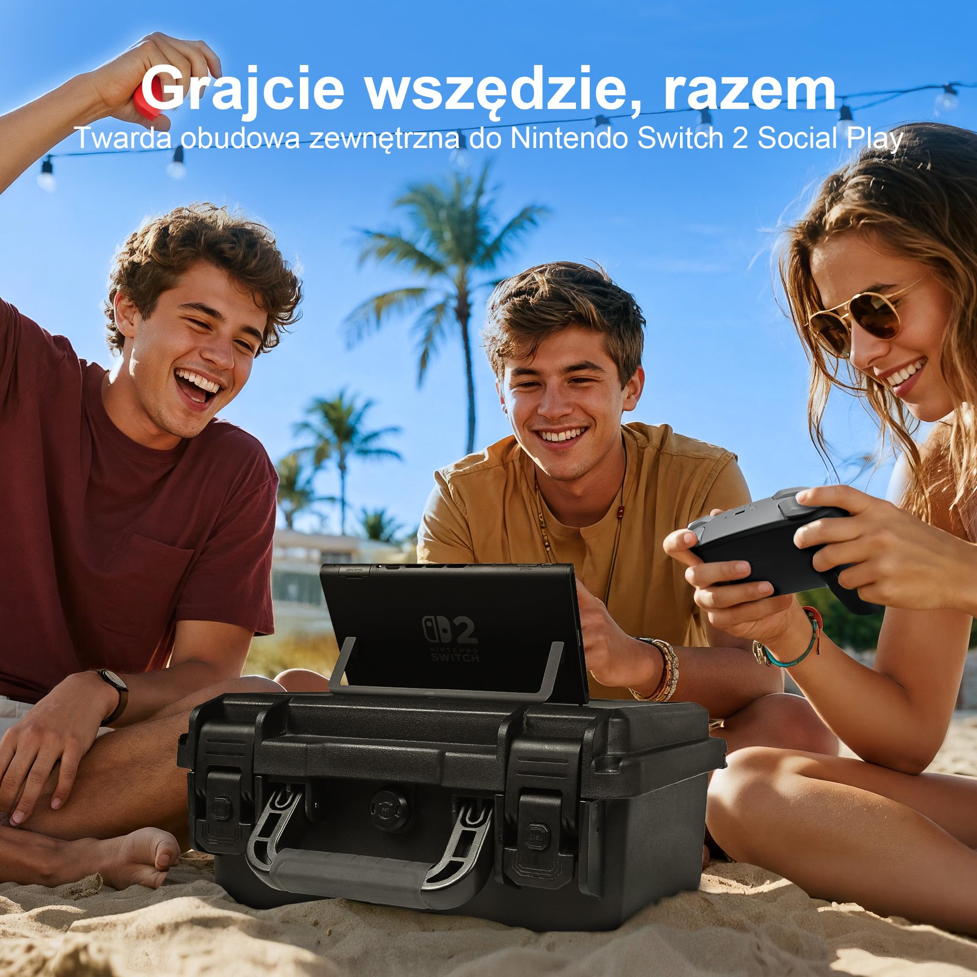 Lekufee Wodoodporna twarda walizka do Nintendo Switch 2, stacją dokującą, kontrolerem Switch 2 Pro, kamerą Switch 2, kartridżami do gier (8 sztuk) oraz innymi akcesoriami (tylko torba i futerał)