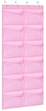 12 Large Mesh Pockets Over the Door Shoe Organizer for Closet Hanging Shoe Rack for Door Sneaker Hanger Boot Storage for Kids, Baby, Toddler, Girl, Pink