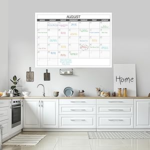 Large Dry Erase Calendar for Wall - Undated 1 Month Big Wall Calendar, 40" x 30", Erasable & Reusable Laminated Calendar Max with 8 Round Stickers, Great Layout Wall Calendar Dry Erase for Home, Office and School