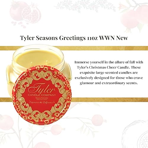 Miniatura 2 de Worldwide Nutrition Paquete de 2 artículos Tyler Candle Company Seasons Greetings - Vela perfumada de lujo con aceites esenciales - Vela grande de
