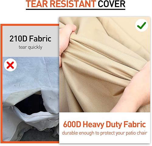 Miniatura 5 de Fundas impermeables para sillas de patio, fundas resistentes para sillas de salón al aire libre, fundas de muebles de patio para mecedoras