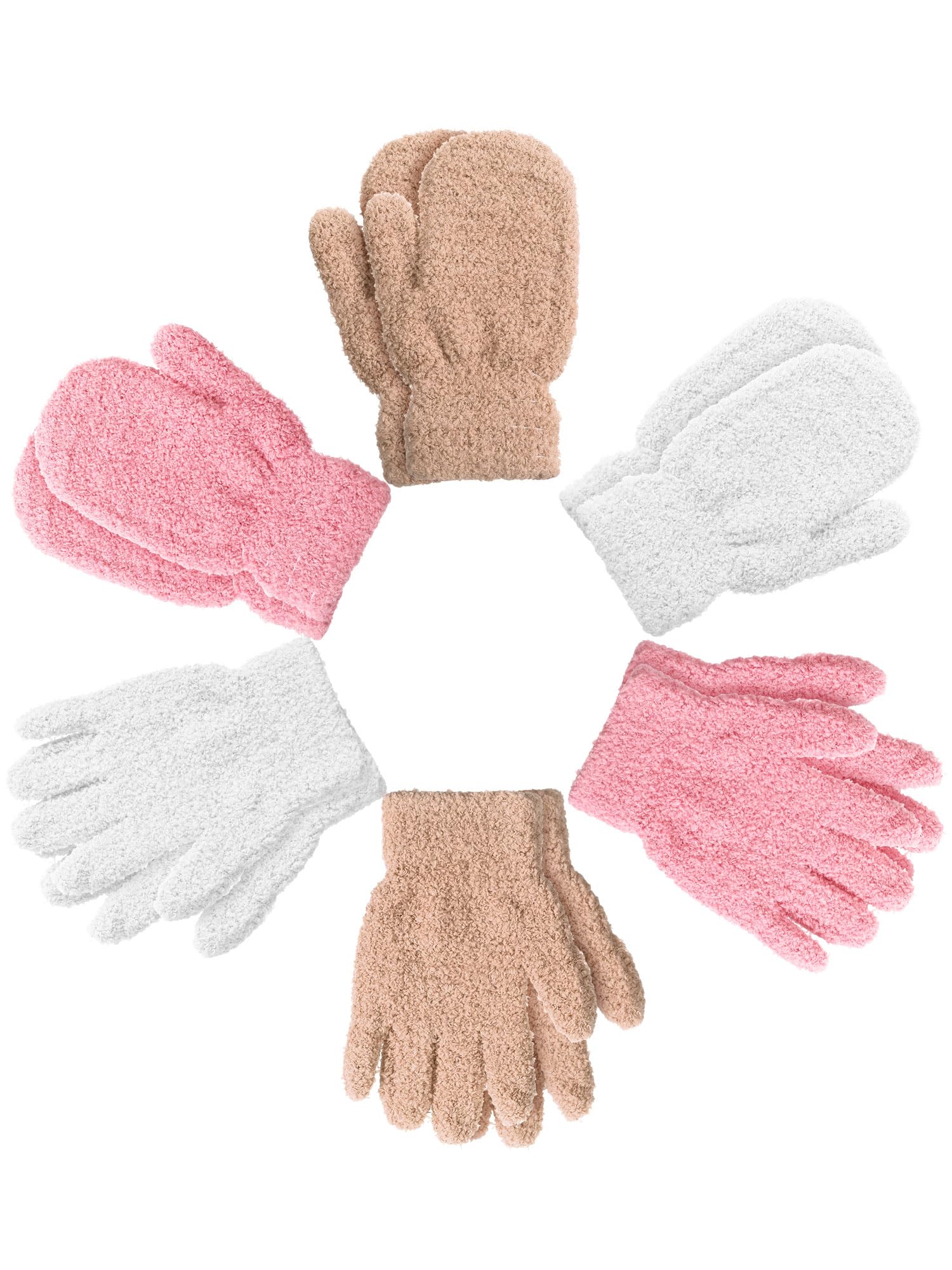 SATINIOR 6 Pairs Toddler Kids Mittens