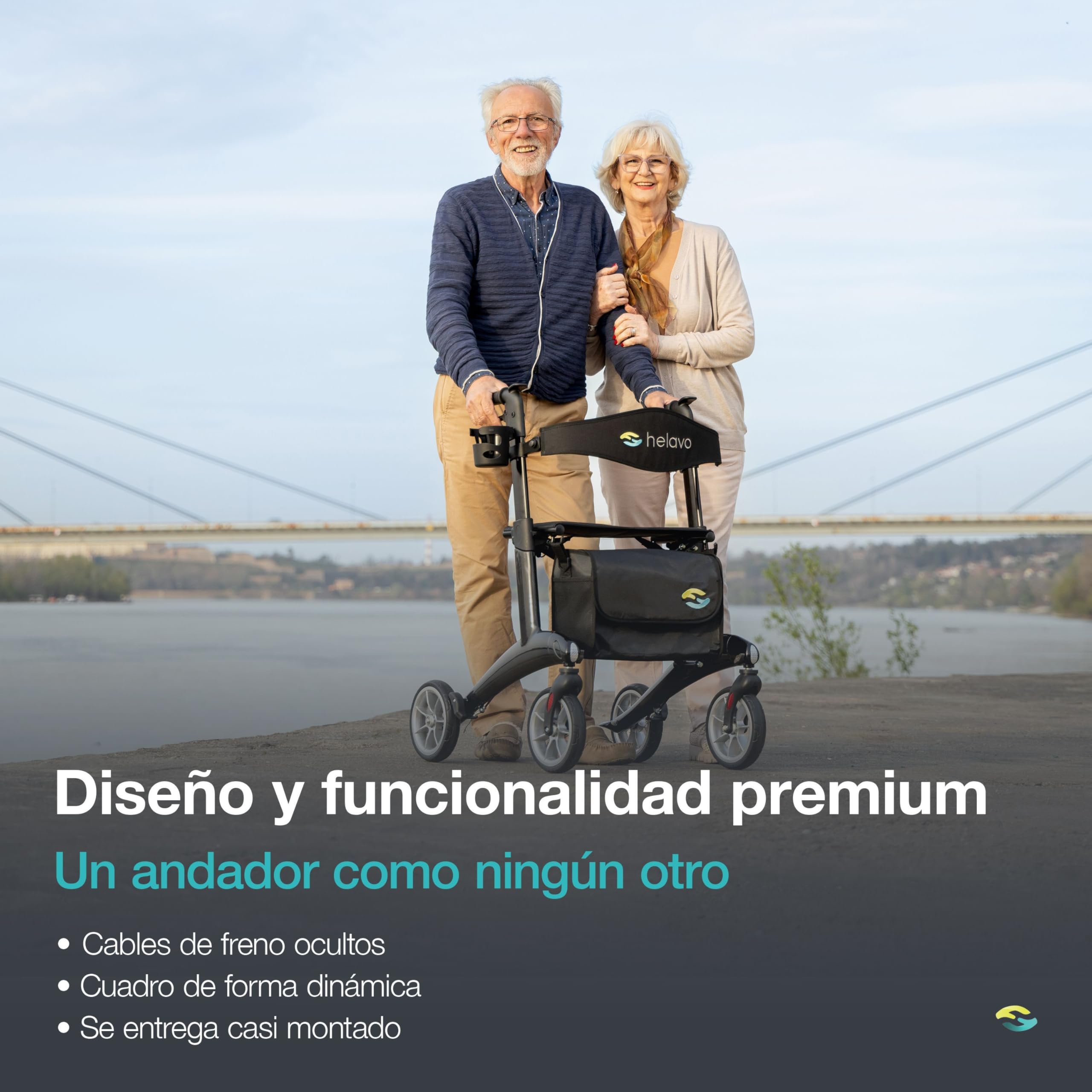 Helavo Andador para ancianos ultraligero de carbono, solo 5,6 kg, Andador con asiento ligero de fibra de carbono para personas mayores