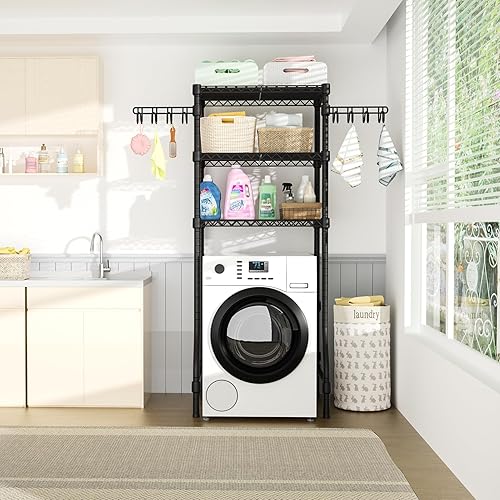 Miniatura 5 de Ulif U8 Mini Organizador de Almacenamiento para Cuarto de Lavandería, Estantes de Almacenamiento Sobre la Lavadora y Secadora para Organización de