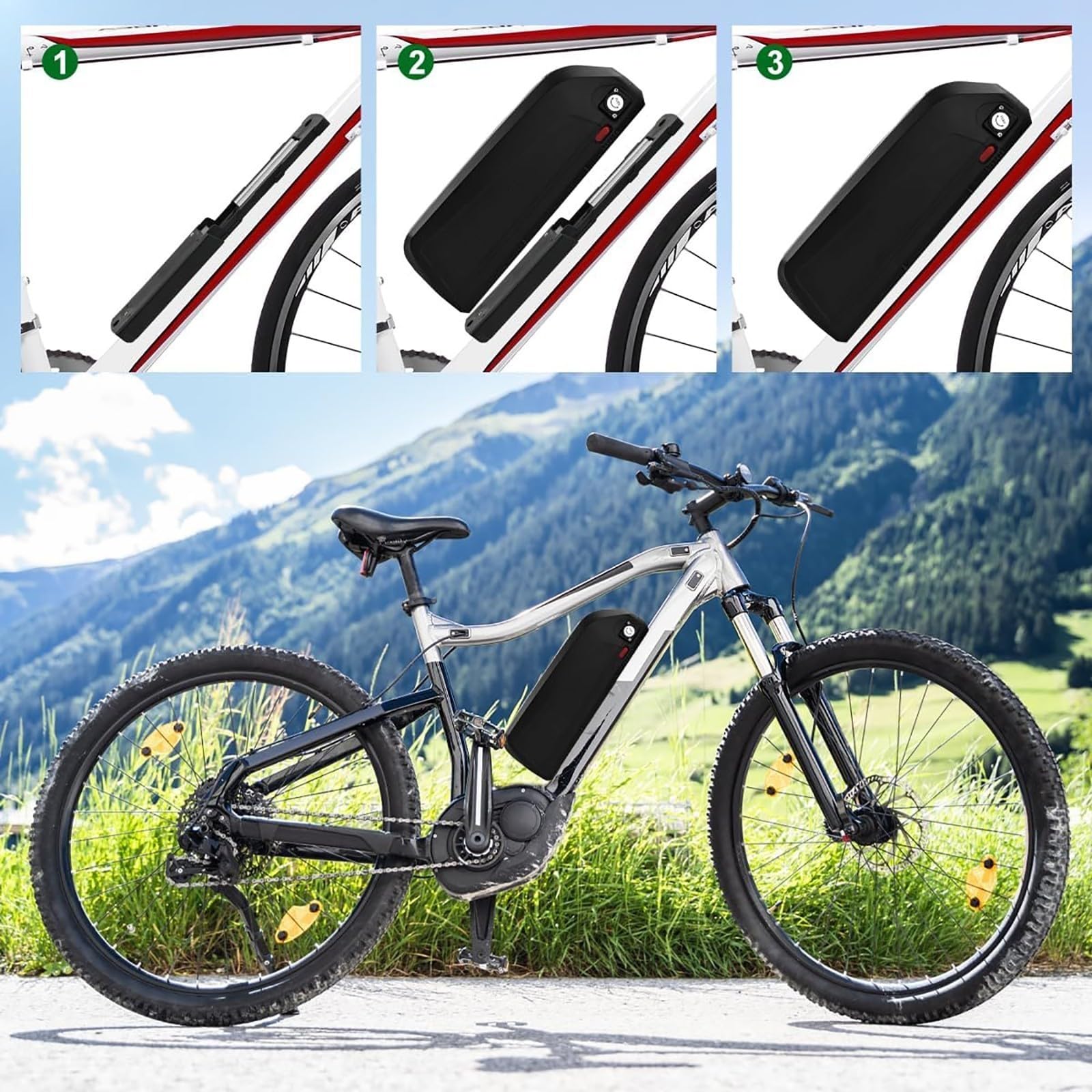 Batería de Bicicleta Eléctrica 48V 13Ah 15Ah 20Ah, E-Bike Bicicleta Eléctrica 48V 13Ah 15Ah 20Ah Batería De Alta Potencia Impermeable para 200W 500W 800W 1000W Motor 48V 20AH,5pin