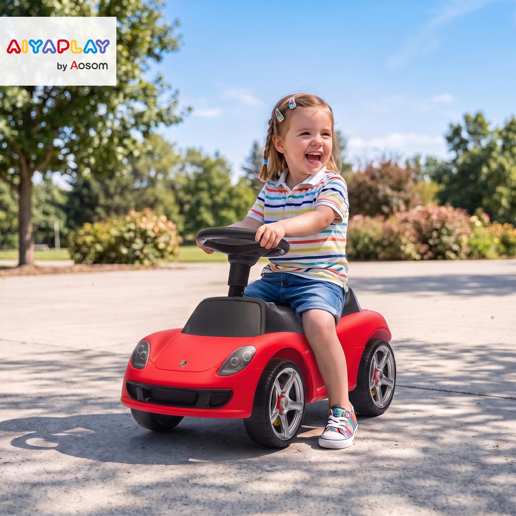 AIYAPLAY Correpasillos para Bebés 18-36 Meses Licencia de Porsche Rojo