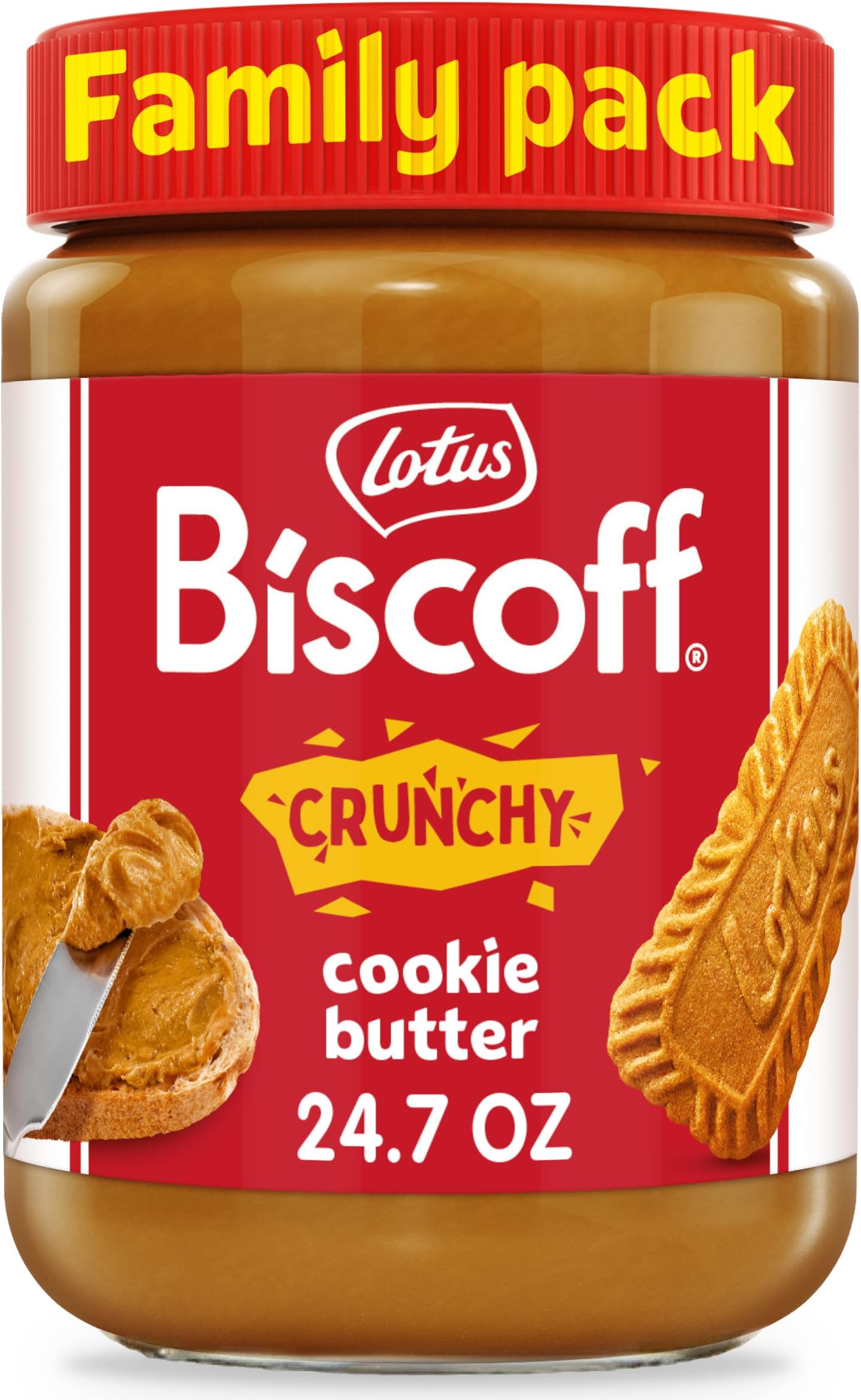 Lotus Biscoff Cookie Butter Spread, Crunchy, non GMO + Vegan, 24.7oz