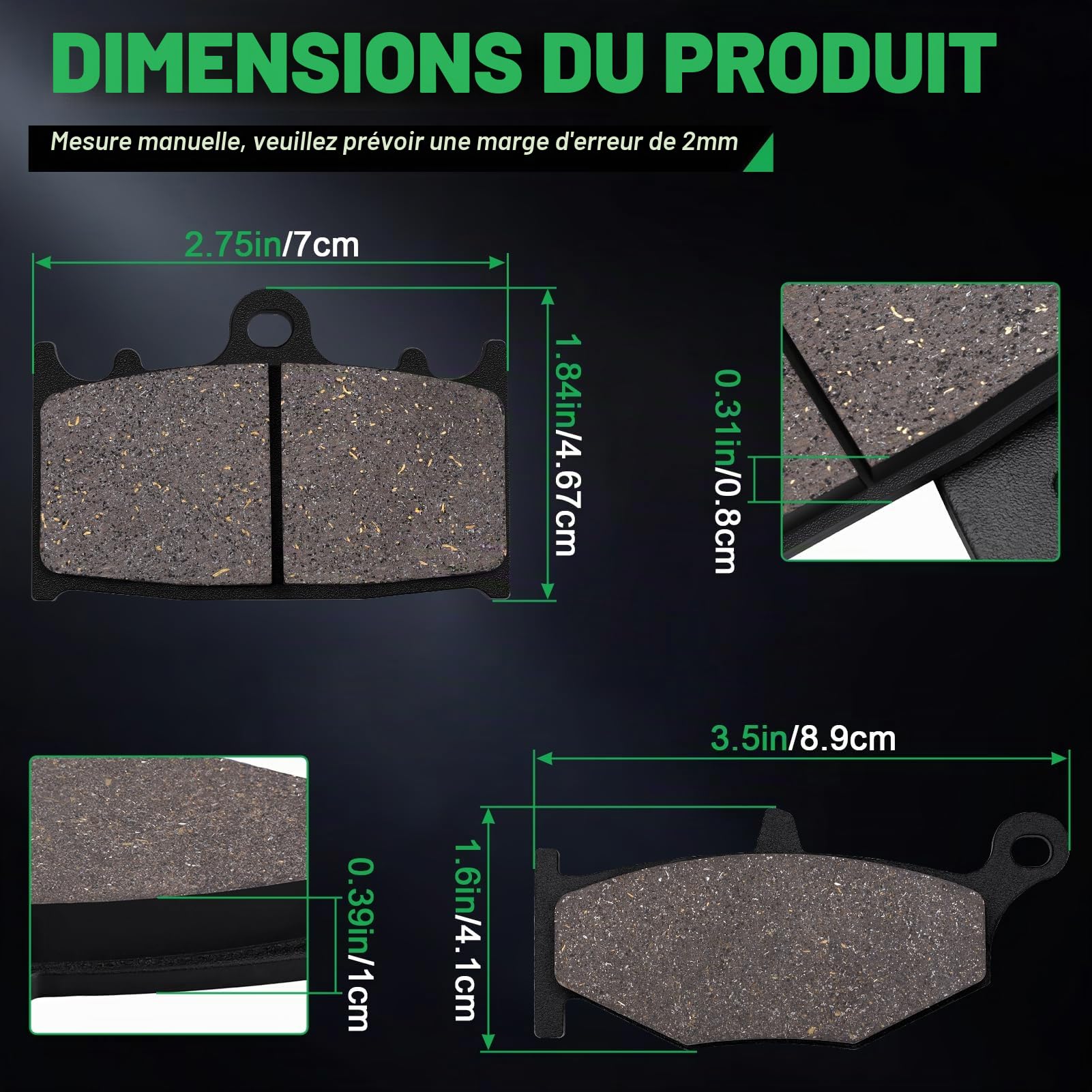 Plaquettes de Frein Avant et Arrière pour Suzuki GSR 600 K6 K7 K8 2006-2010 GSR 400 K6 2006