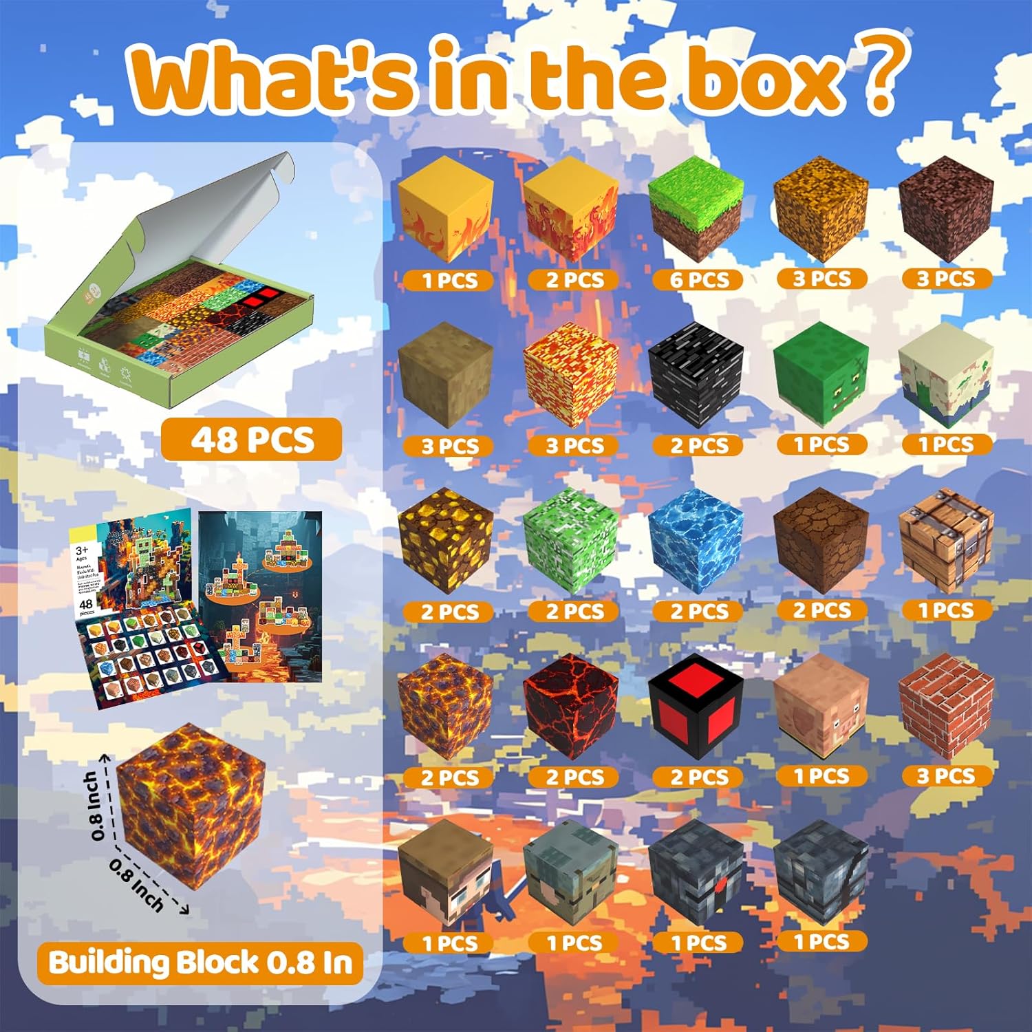 Magnetic Blocks Building Toys for Kids, 48 PCS Magnetic Blocks for Kids Ages 4-8, Magnet Cubes, STEM Sensory Toys for Boys & Girls, Christmas Birthday Gifts for Kid Ages 3+ - Image 2