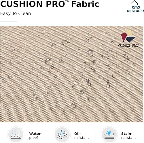 Miniatura 4 de MFSTUDIO Juego de 2 sillas giratorias para exteriores, sillas de comedor de metal de hierro con cojín, juegos de muebles para sillas mecedoras de