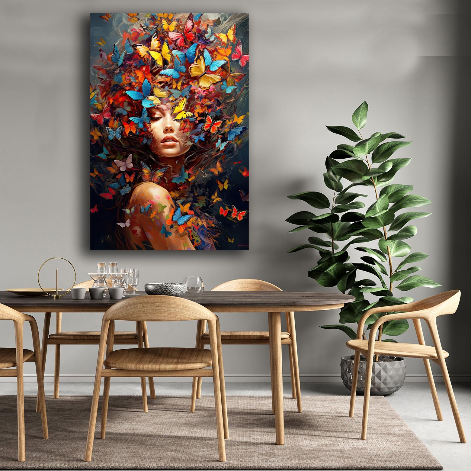 Printerland Quadro Moderno Verticale Donna Quadri moderni soggiorno da Parete XXL grande Stampa su tela Canvas Decorazione Murale muro Arredo Camera da letto Cucina (7, 70x100 cm)