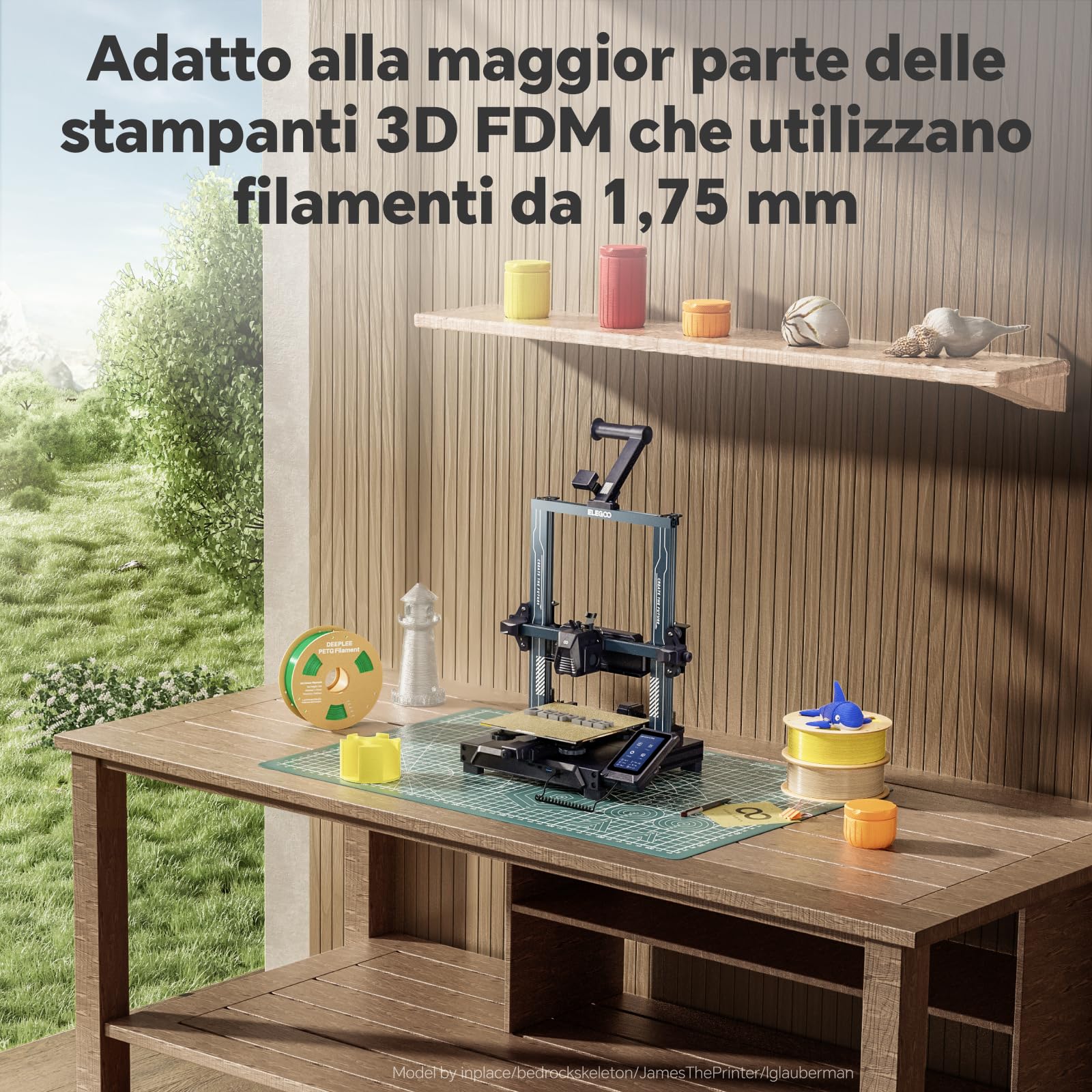 DEEPLEE Filamento PETG 1,75 mm, Filamento per Stampante 3D PLA, Precisione Dimensionale +/- 0,02 mm, per la Maggior parte delle Stampanti 3D FDM 4KG(1KG/Bobina) Marrone