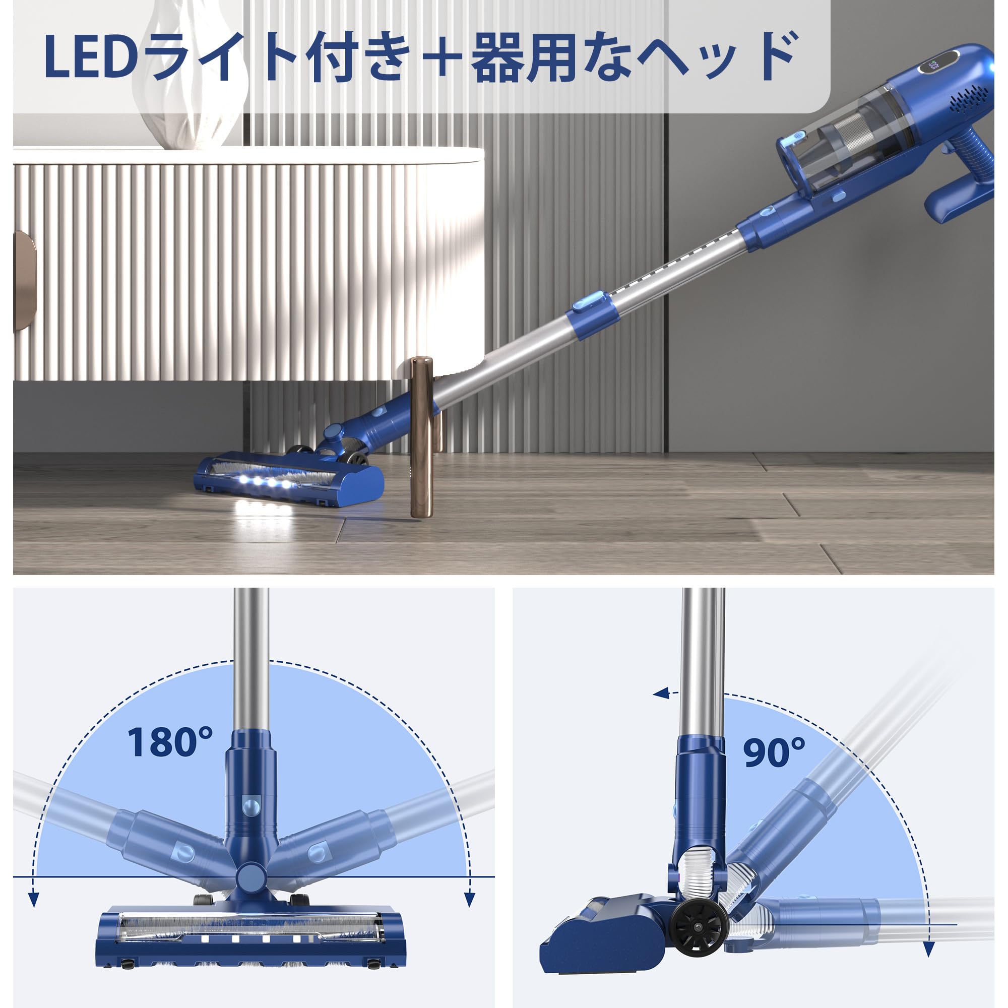 コードレス4wayスティッククリーナー モーターヘッド搭載でパワフル掃除 コードレスで使える4wayスティッククリーナー モーターヘッド搭載で