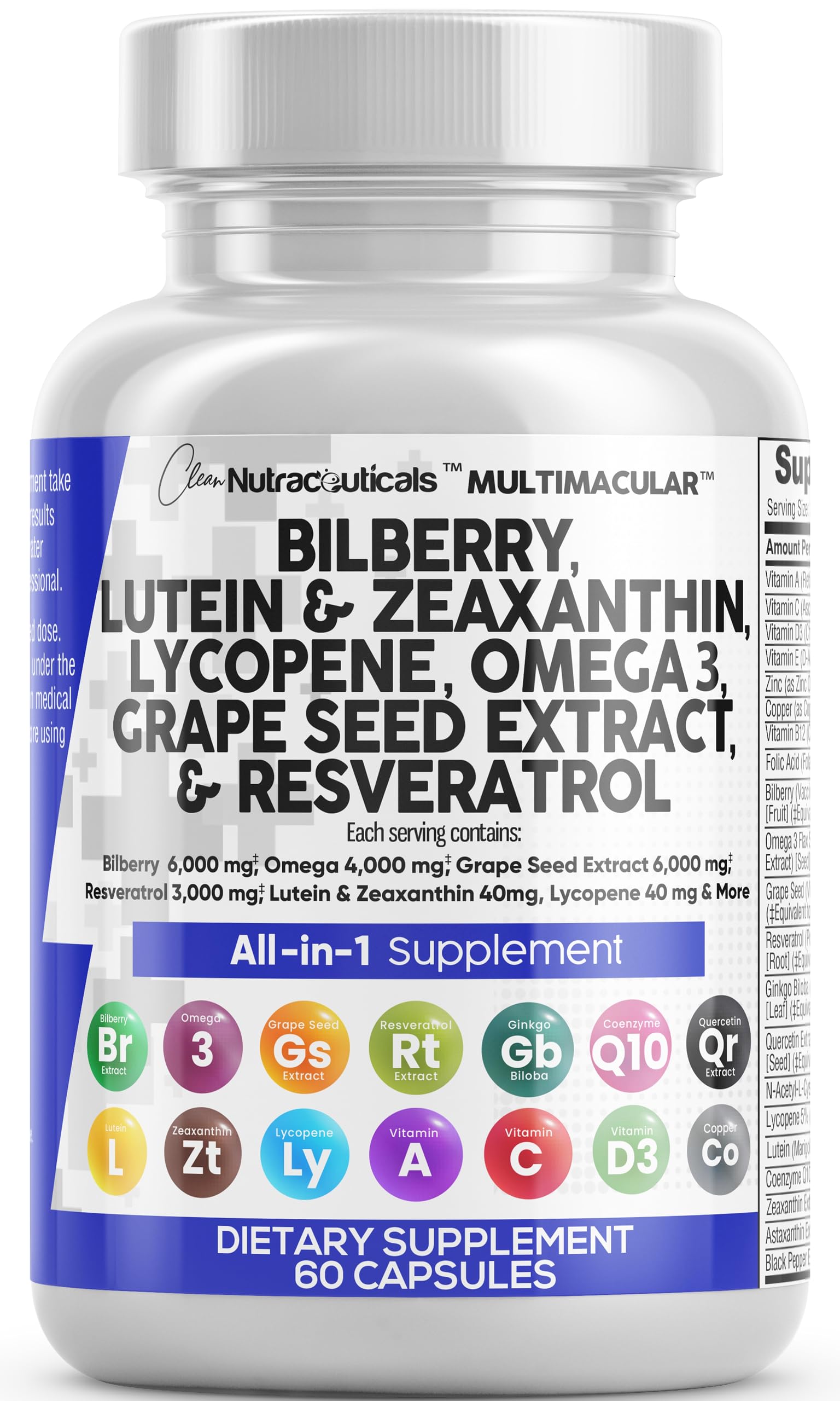 Buy Eye s with Bilberry 6000mg Lutein & Zeaxanthin 40mg Lycopene 40mg