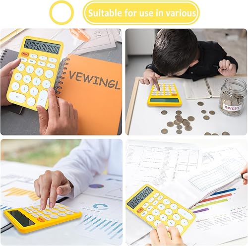 Miniatura 5 de Calculadora estándar de 12 dígitos, pantalla grande de escritorio y botones, calculadora con pantalla LCD grande para oficina, escuela, hogar