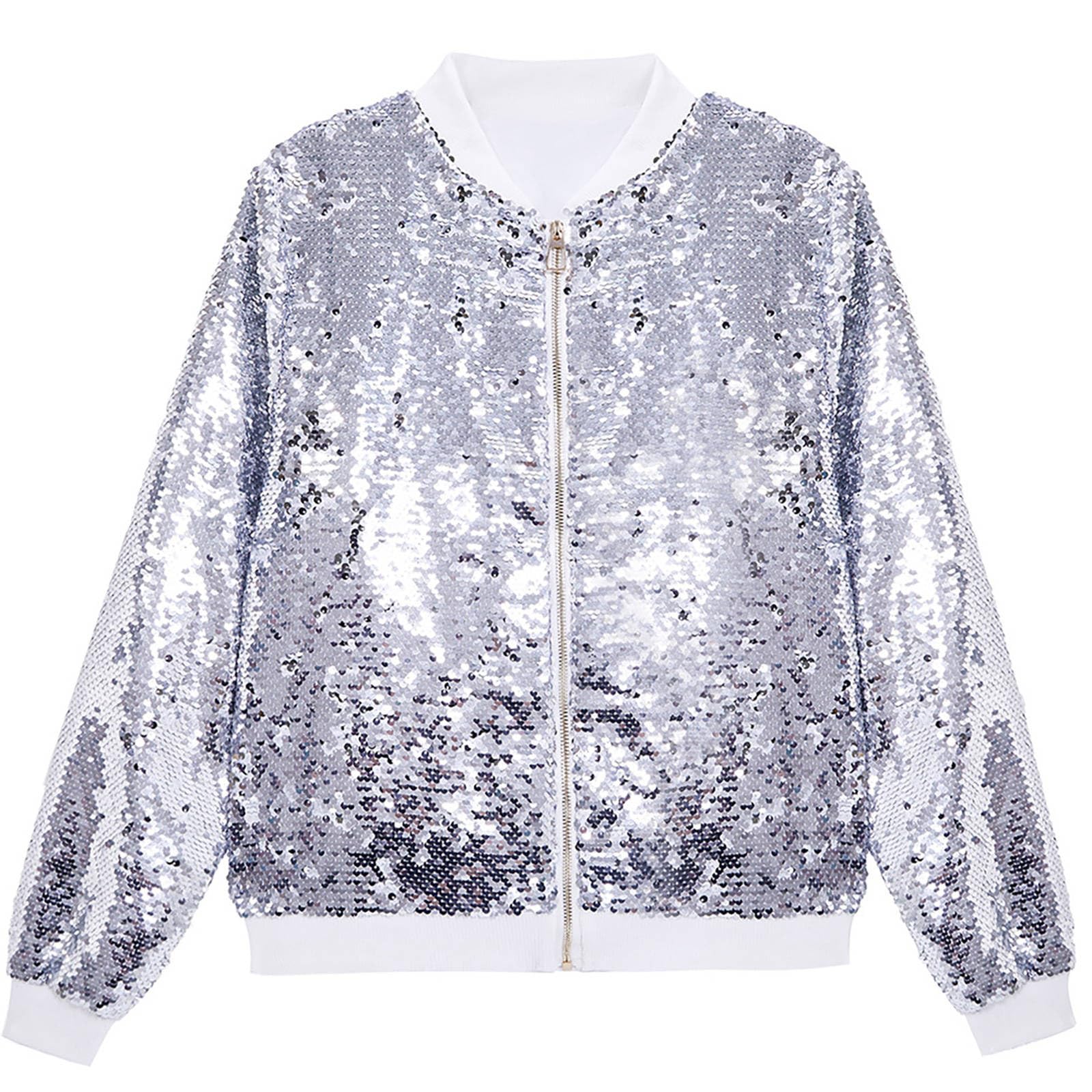 Manteau Bomber Doré à Paillettes Homme - Veste Disco Années 70/80 - Costume Hippie Carnaval Fun - Blouson Festif Pailleté