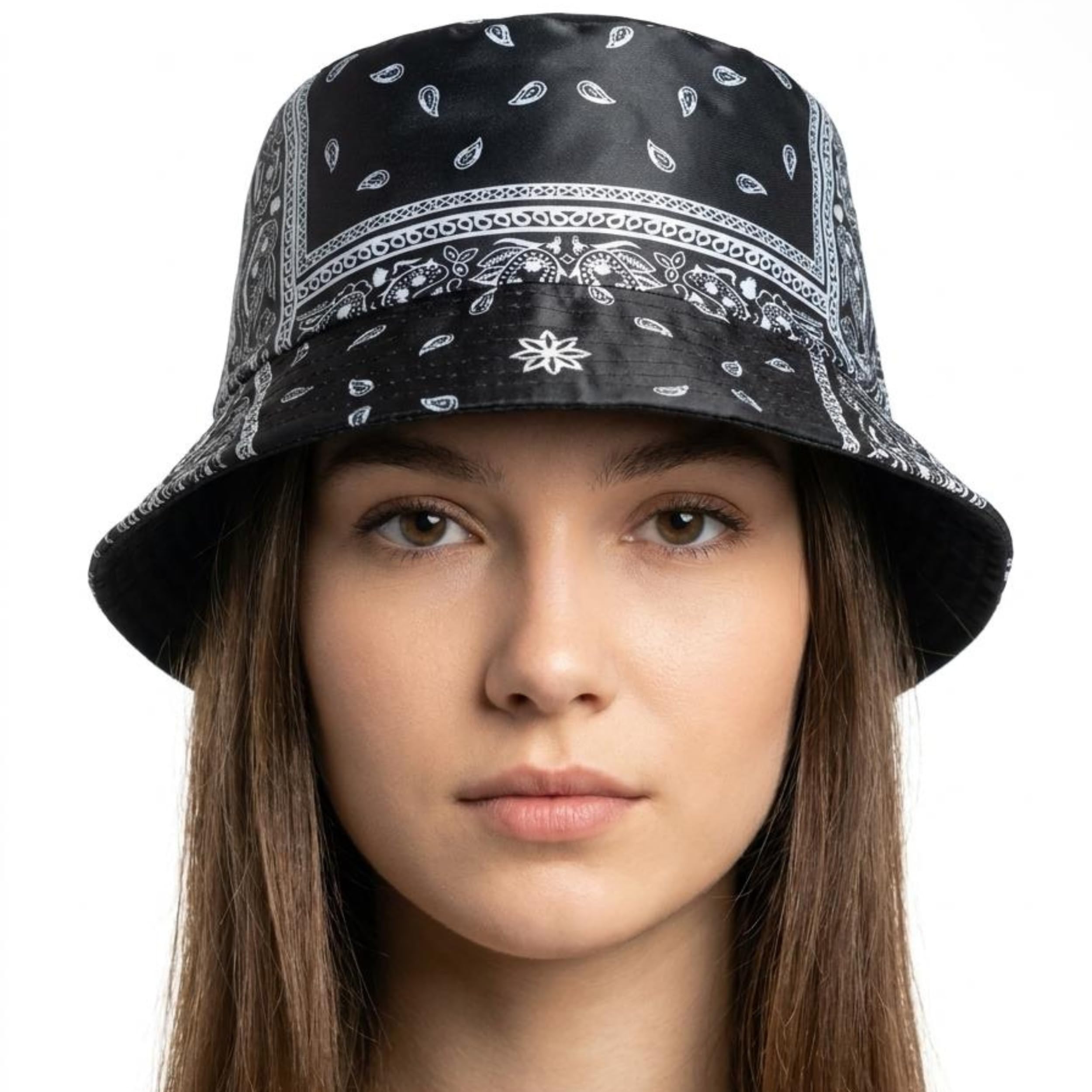 Cotton Bandana Print Bucket Hat for Women & Girls | Stylish Aesthetic Paisley Sun Protection Cap for Beach, Travel, Outdoor Streetwear & Daily College Wear (Free Size)-picture-44