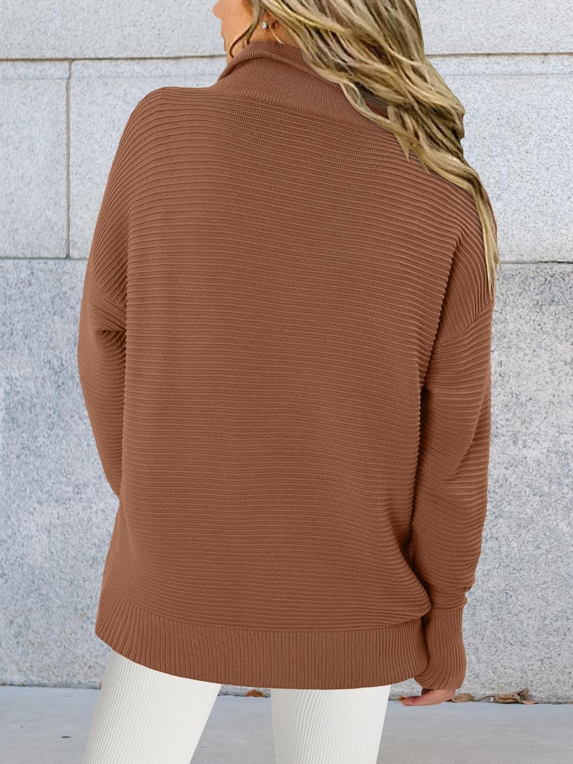 CRAZY GRID Womens Casual Long Sleeve Pullover Sweaters Fashion Ribbed Knit Loose Thumb Holes Jumper Tops - Image 4