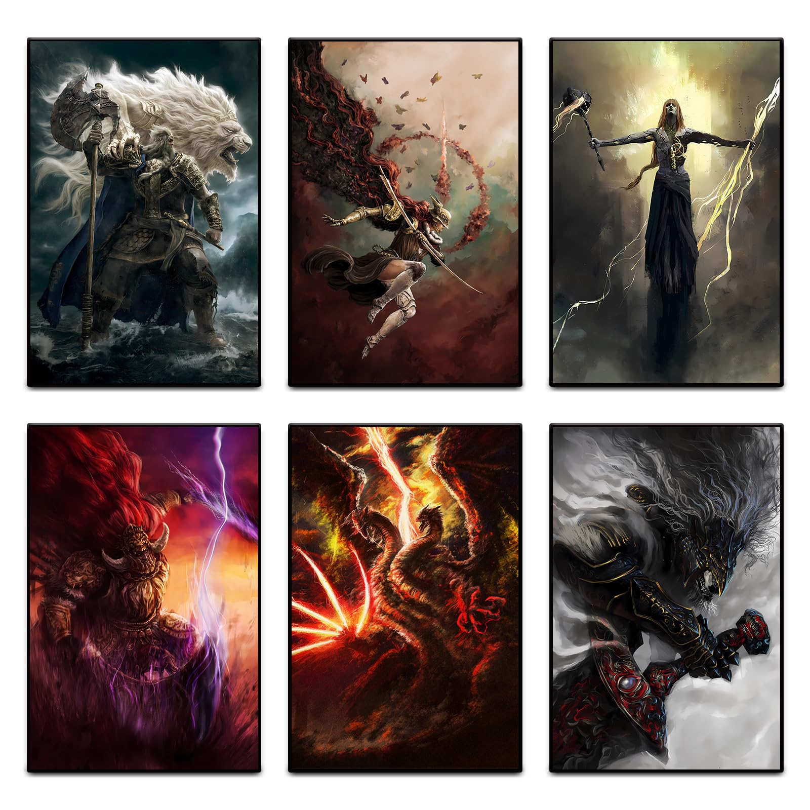 Elden Ring Posters (Set of 6), Malenia, Radagon and Godfrey