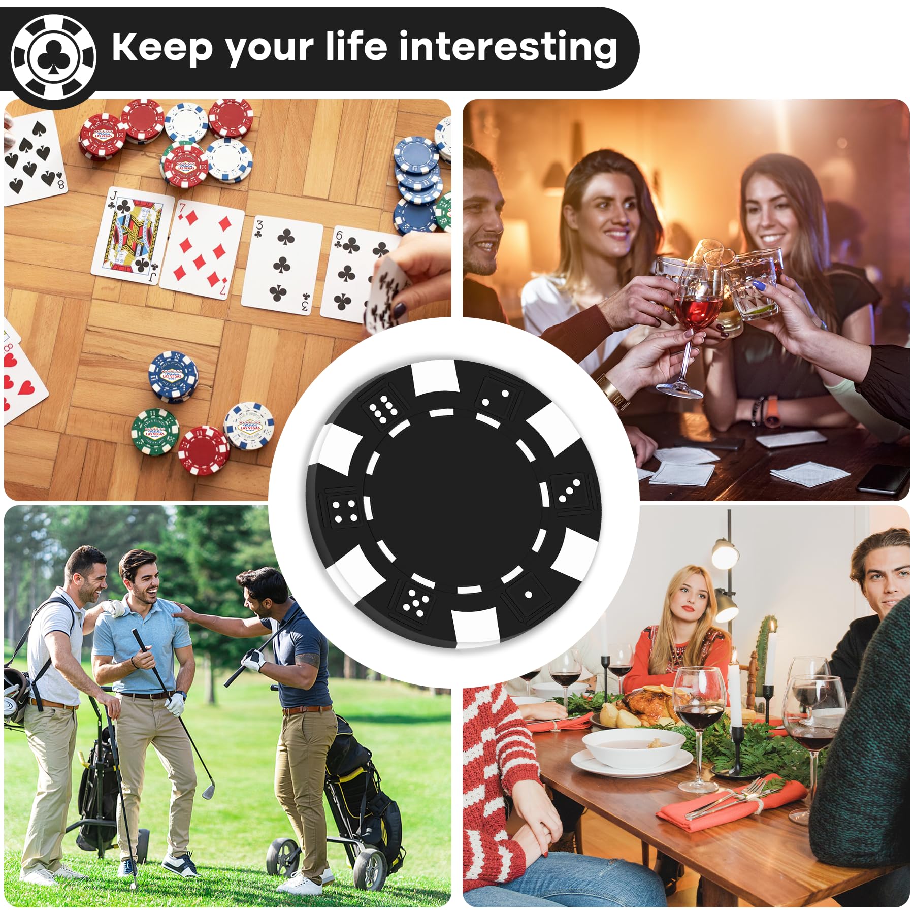 50 fiches da poker in argilla personalizzate per 8 colori, stampate a colori con logo, immagine o testo, 40 mm di peso 11,5 grammi, gettoni personalizzati per biglietti da visita, club di