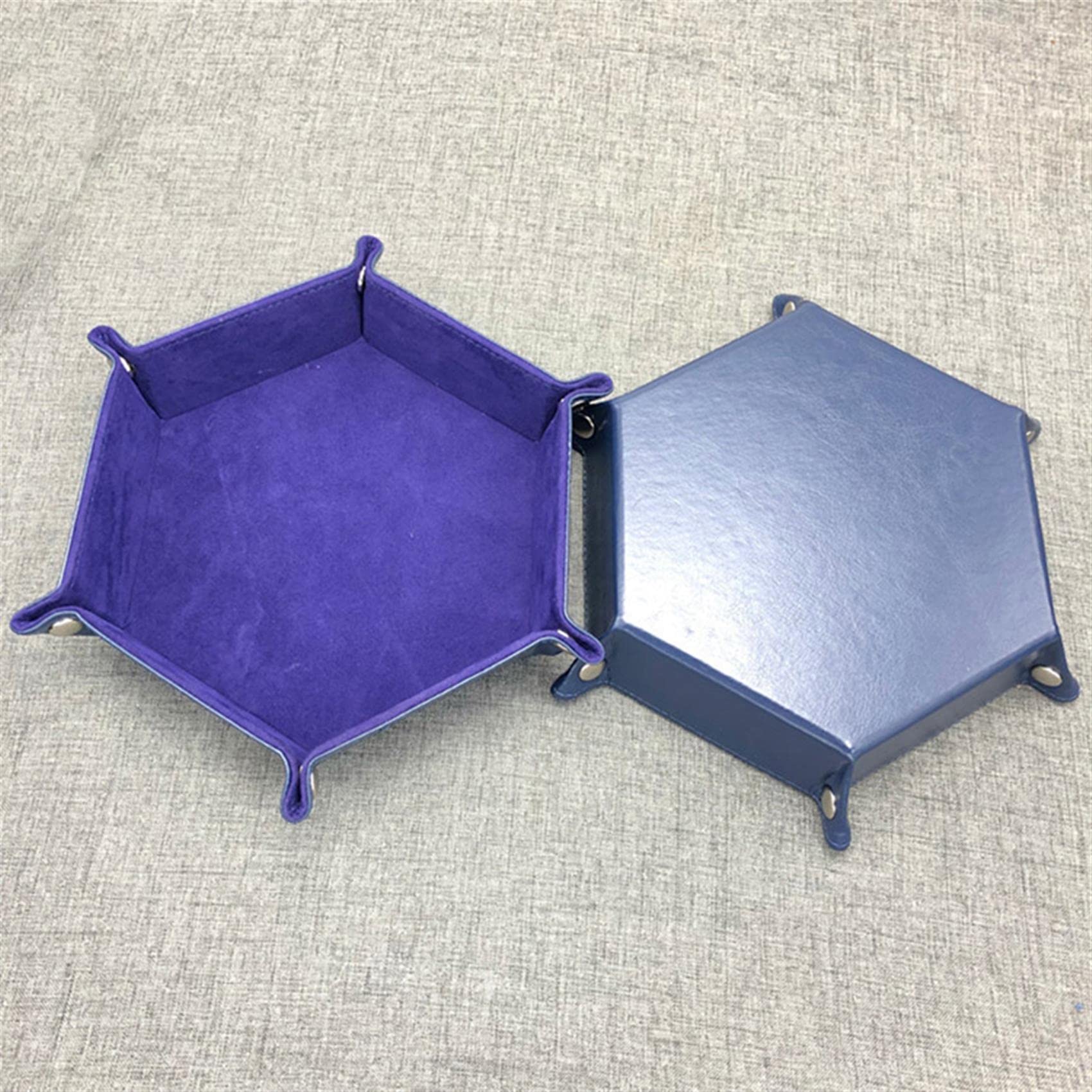 Mvude Portable Dice Tray Folding Dice Holder Storage Box Rolling Tray for Key, Phone, Coin,Blue (Small)