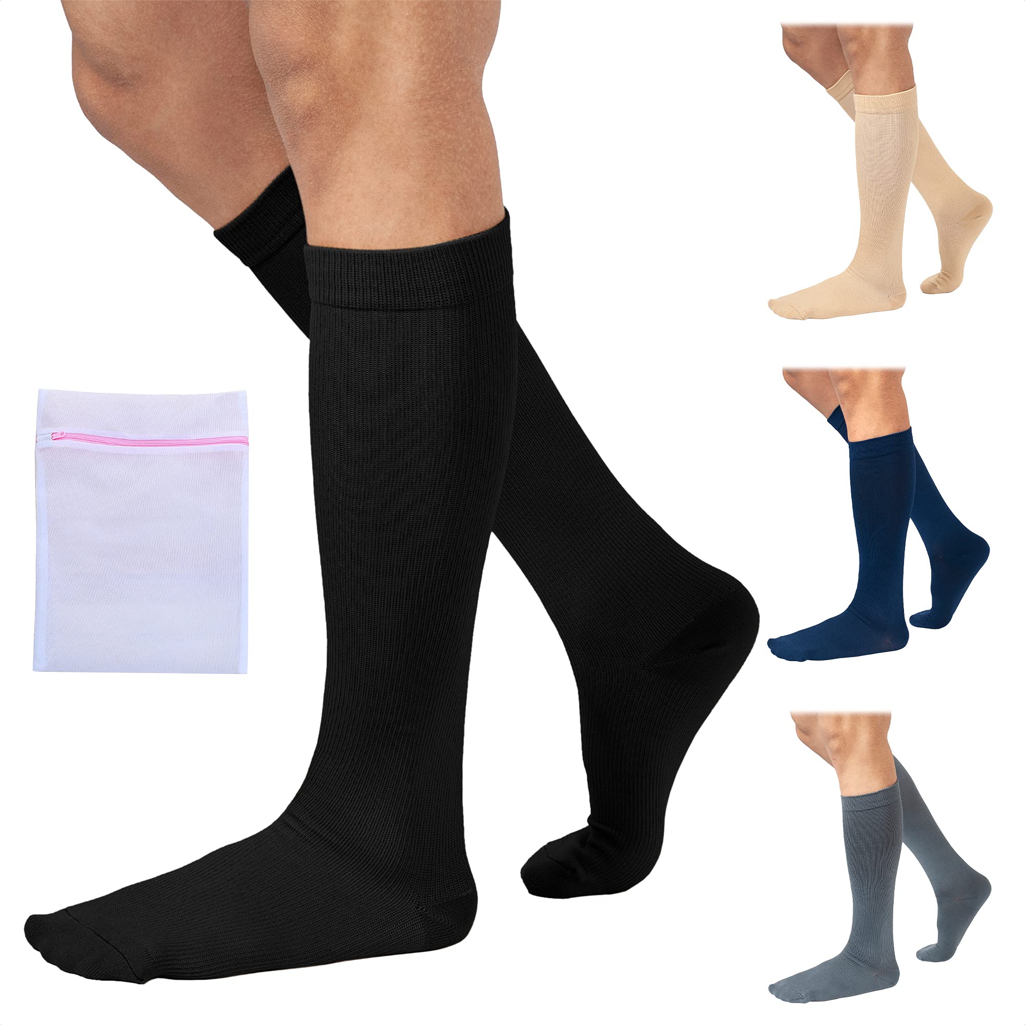 360 RELIEF Compression Socks for Women & Men - 15-20 mmHg Travel Flight Socks – Graduated Support - Ideal for Running, Cycling & during Maternity - with Laundry Bag