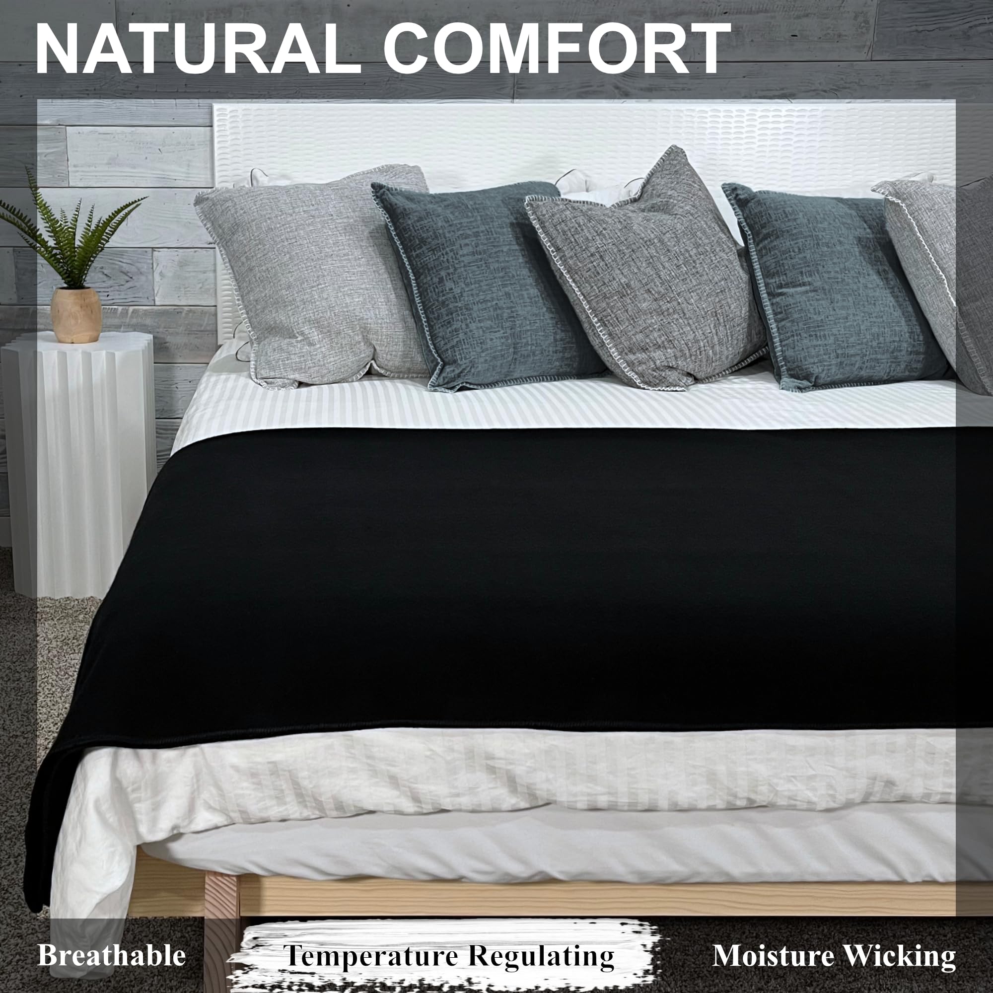 EKTOS 100 Wool Blanket, 90 X 66, Washable Wool Blanket