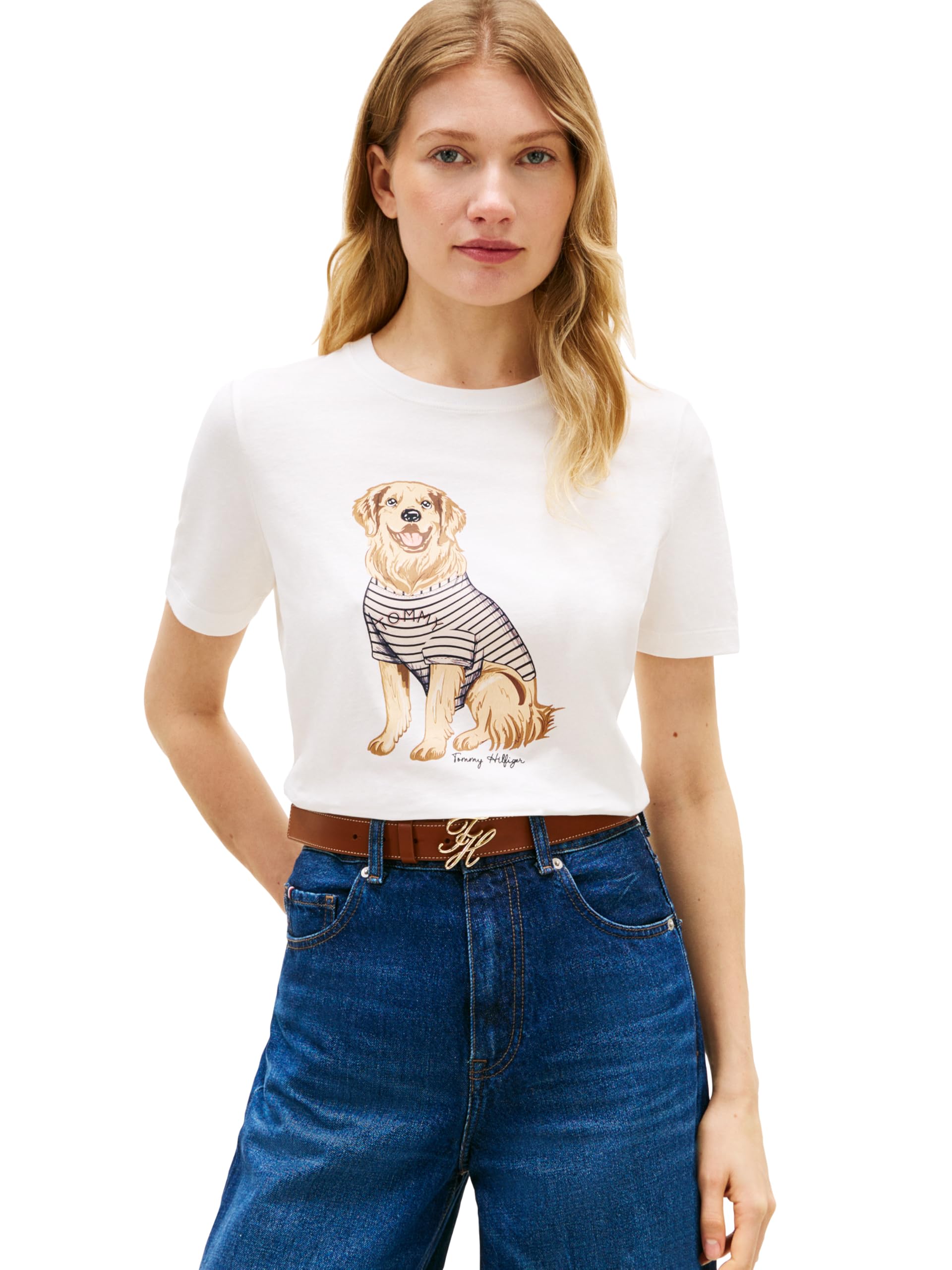 Women's Short Sleeve Cotton Graphic Crew Neck T-Shirts with Printed Dog Graphic Dog Mom S…