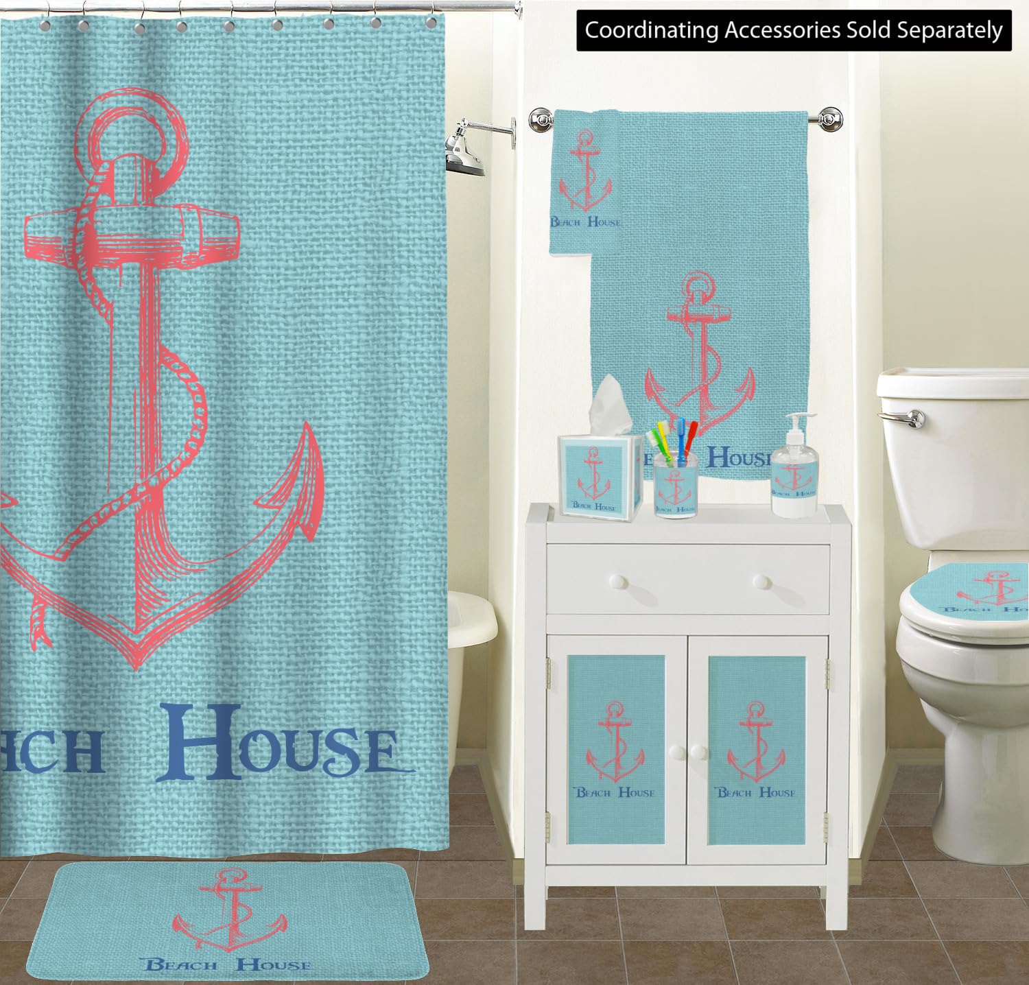 RNK Shops Personalized Chic Beach House Toilet Seat Decal - Round