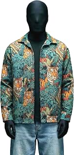 Clazzey Men’s Printed Casual Shacket|Full Sleeve Button-Down with Japanese Crane Design Price In India