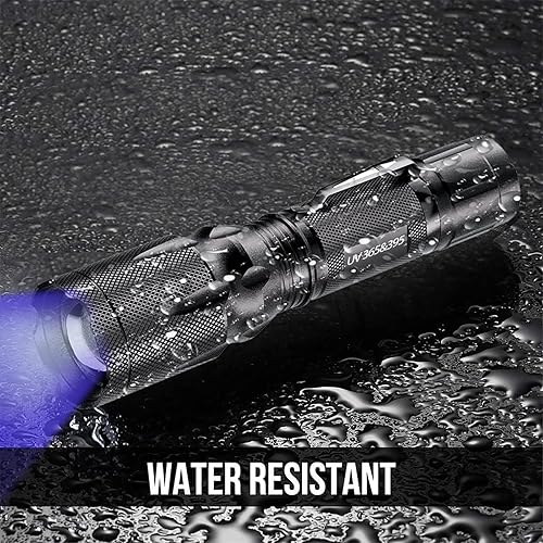 Miniatura 4 de EOWCO Linterna de luz UV de 365 nm y 395 nm, pequeñas linternas ultravioleta de luz negra, lámpara de madera con zoom de mano, detector para orina
