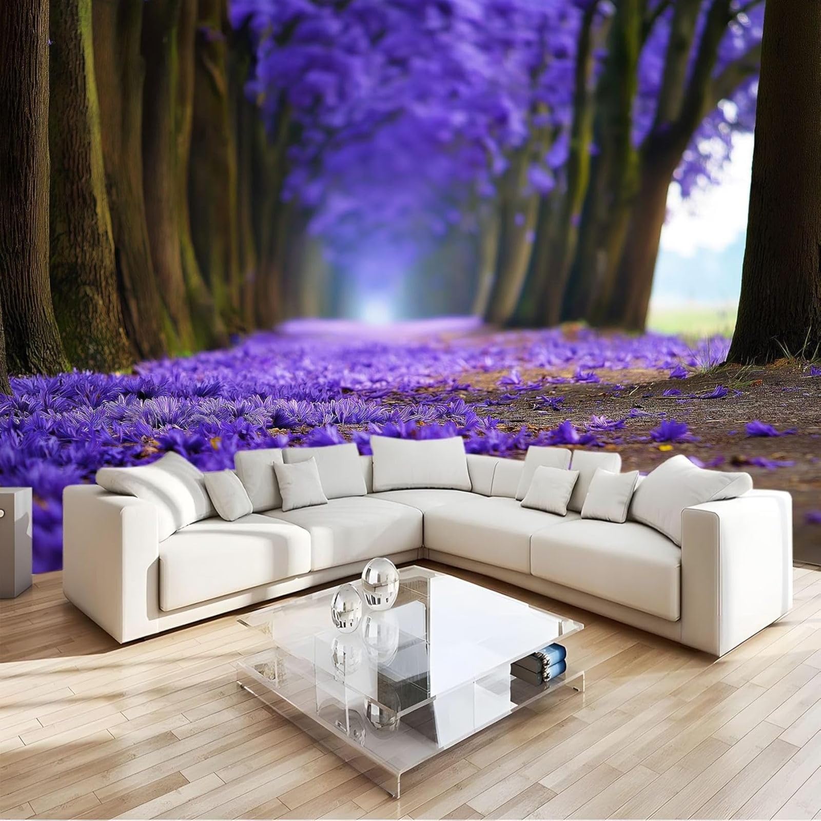 hgjdjhnf Photo Wallpaper Dreamy Forests Flowers Wallpaper Non-Woven Wall Decoration Wallpaper Decoration Study Room Living Room Restaura,400cmx280cm Stickers - Frameless Painting - Poster