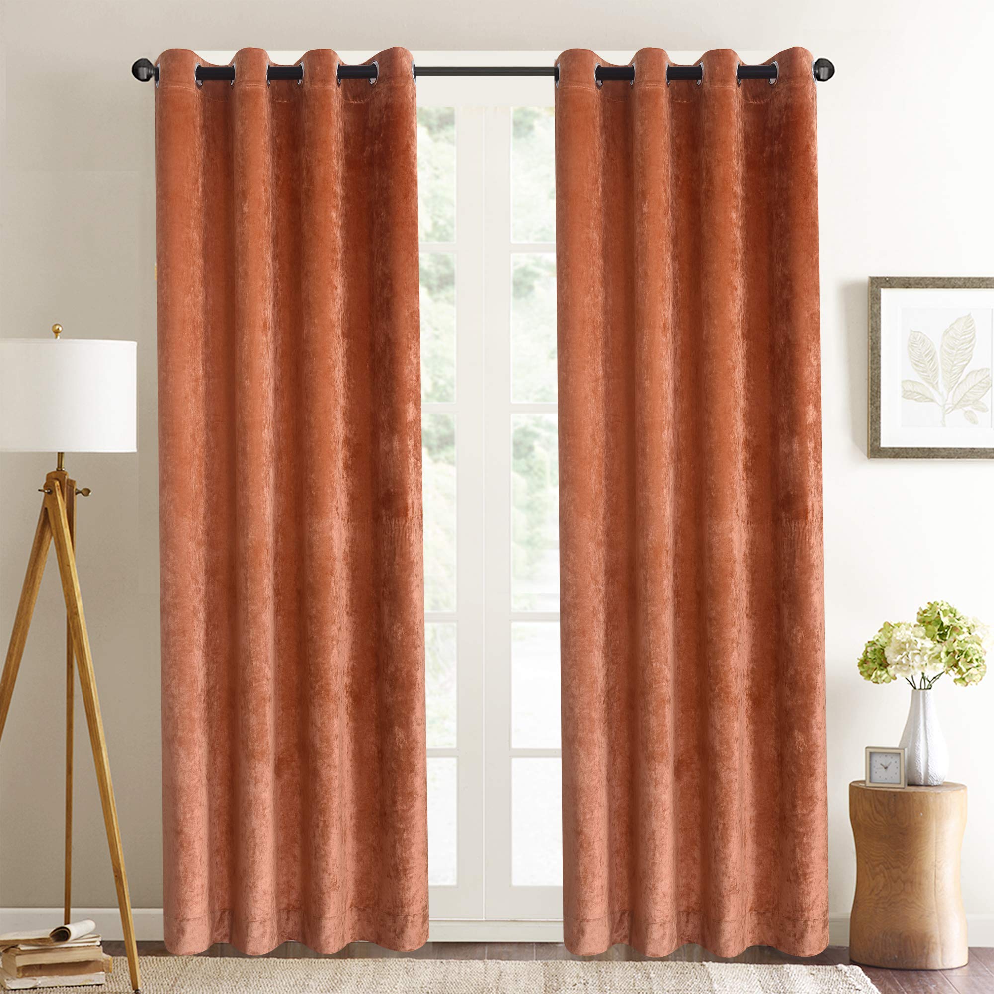 Orange Velvet Curtains Curtains & Drapes