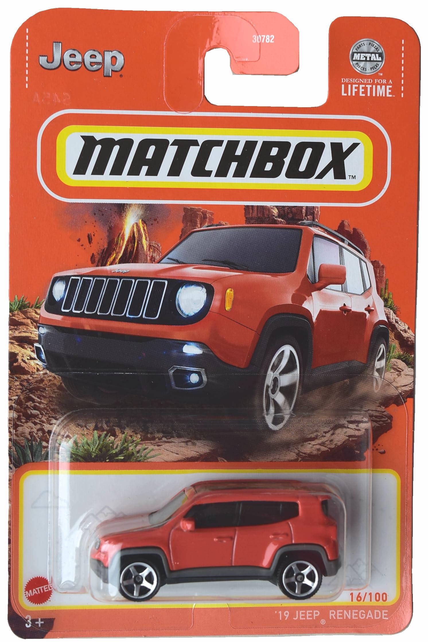 Matchbox Jeep Renegade, Orange, 1:64 Scale, Car, Kid +, 1x3x1 inches