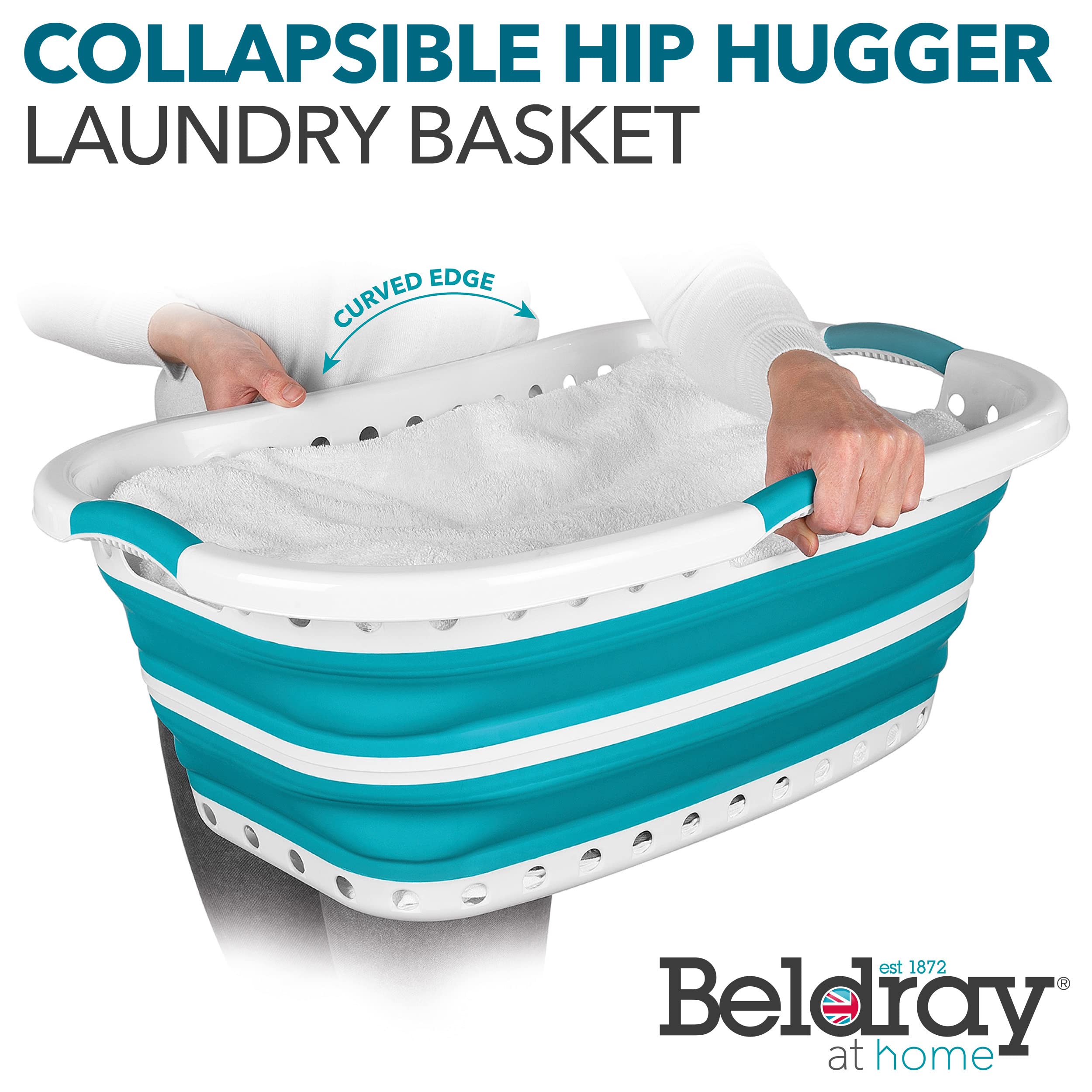 Buy Beldray LA072979TQEU Collapsible Hip Hugger Laundry Basket, Curved & Shaped To Fit The Body