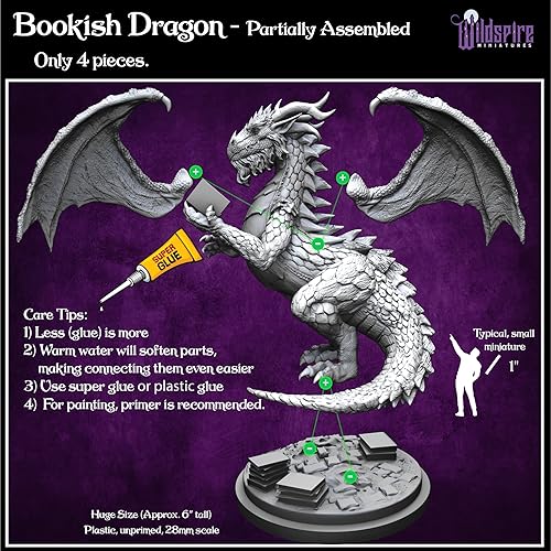Miniatura 5 de Wildspire - Miniaturas de fantasía y Bookish Dragon para DND, monstruos de 1.1- 1.26 pulgadas a granel, figuras de iniciación de Pathfinder y