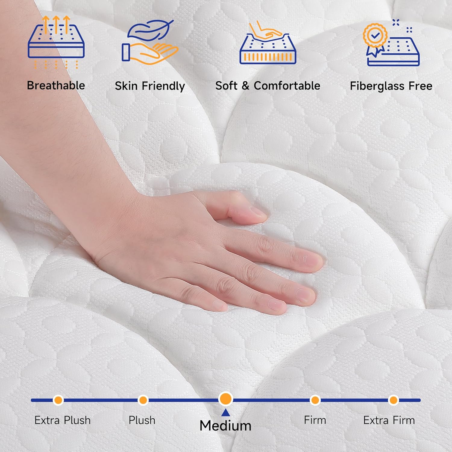 Vesgantti 12 Inch King Mattress, Pillow Top King Size Mattress in a Box, Optimized Memory Foam and Individually Pocket Springs, Pressure Relief & Motion Isolation, Plush Comfort & Fiberglass Free