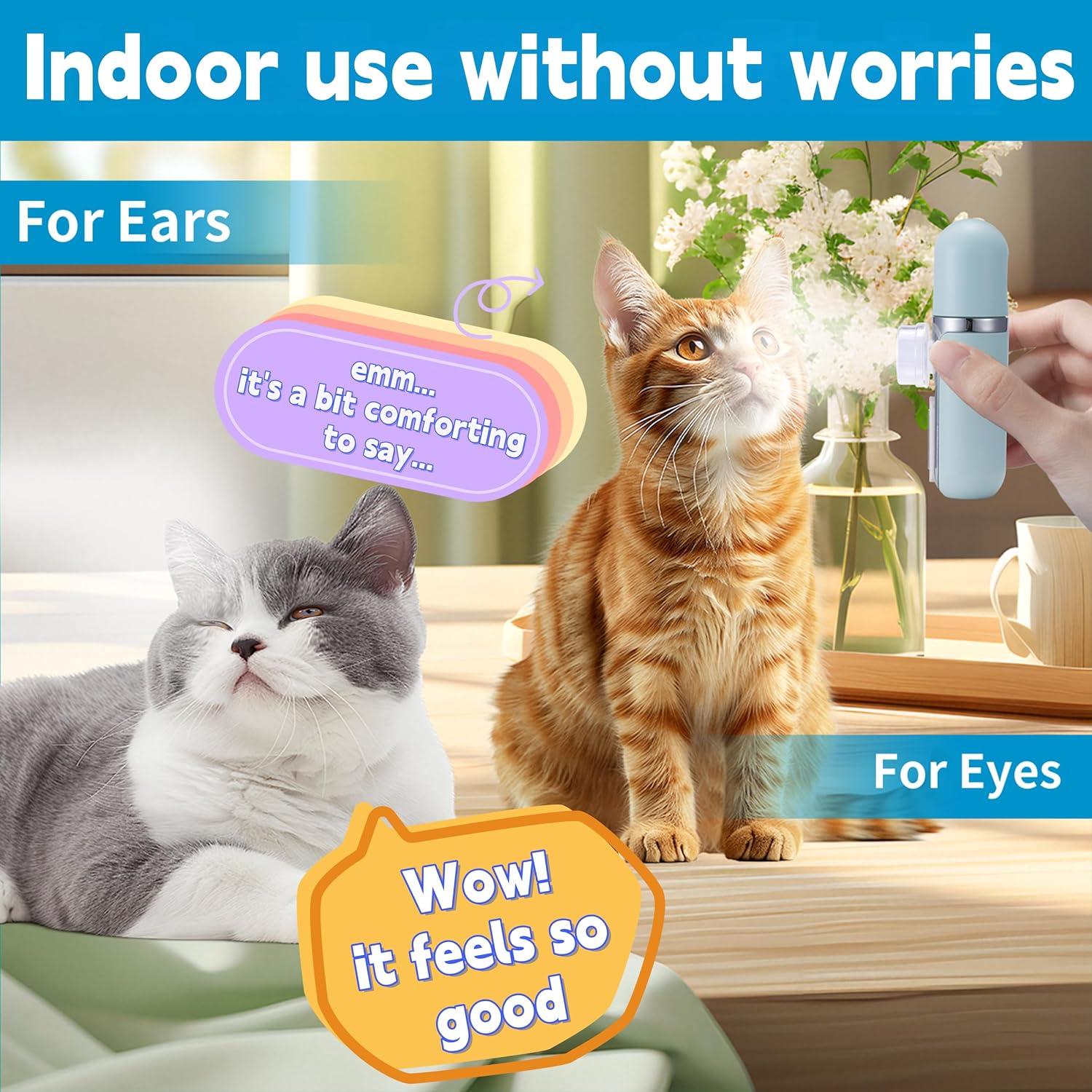 Cats Nebulizer for Breathing Problems: Nebulizer for Cats with Silicone Multi-Hole Mask - Pet Nebulizer for Indoor Use and Suitable for All Cats