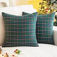 Vista 12 de Aqothes - Paquete de 2 fundas para cojines decorativos de Navidad, con estampado de cuadros escoceses para decoración festiva de granja u hogar