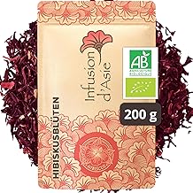 Khla - Organic Hibiscus Flowers 200 g - Loose and Dried - Hibiscus Tea Infusion - Hydration & Digestion - Hot or Cold - Floral & Aromatic - Rich in Antioxidants - Origin Egypt
