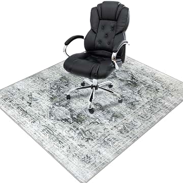 Alfombra Silla Escritorio 90x120cm Gris Protectora Suelo Ruedas Antideslizante para Gaming Oficina Ordenador