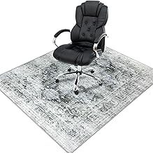 Desk Chair Mat 90 x 120 cm Grey Protective Floor Wheels Non-Slip for Gaming Office Computer
