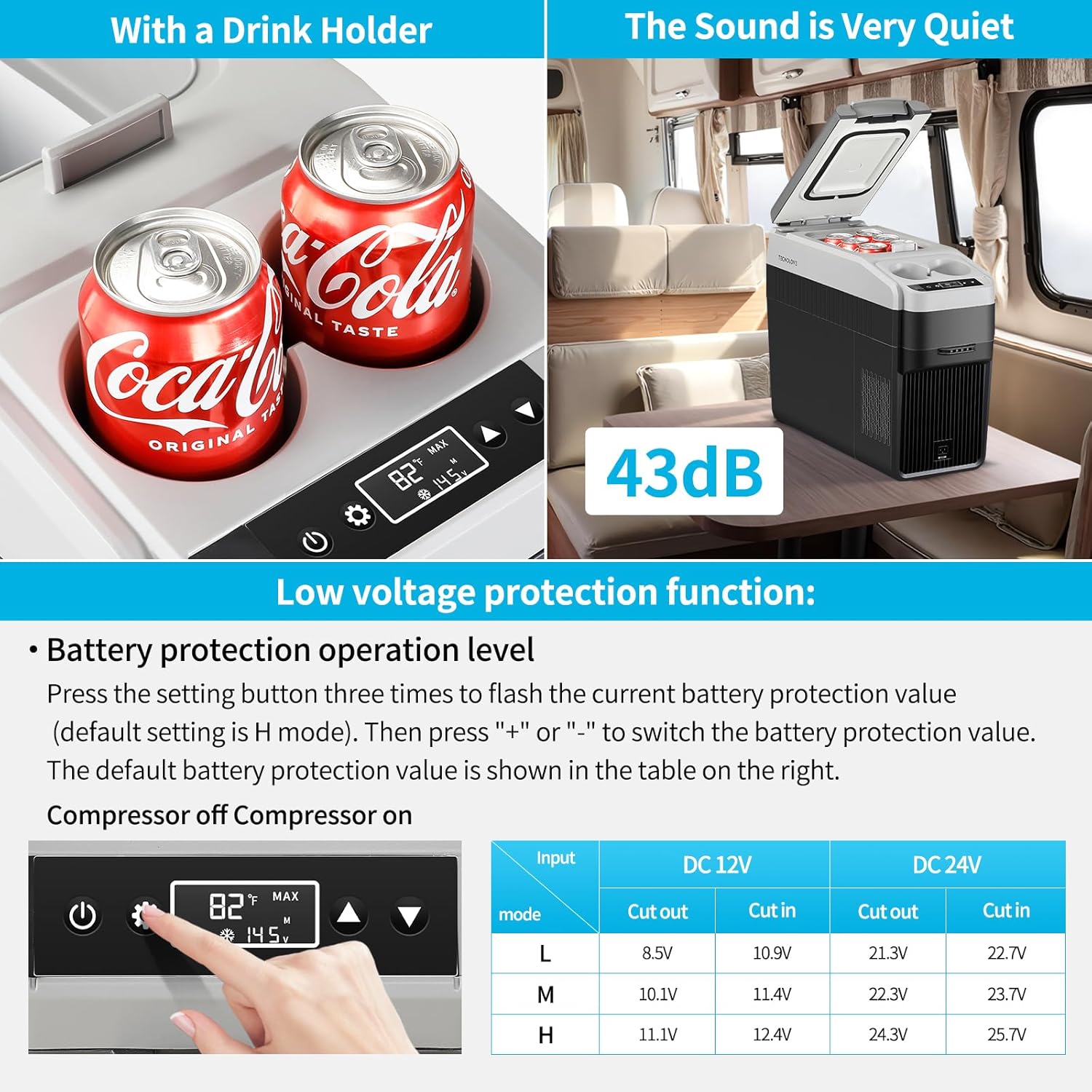 Tecnolove CR16STWLUS with two cooling modes: ECO and MAX