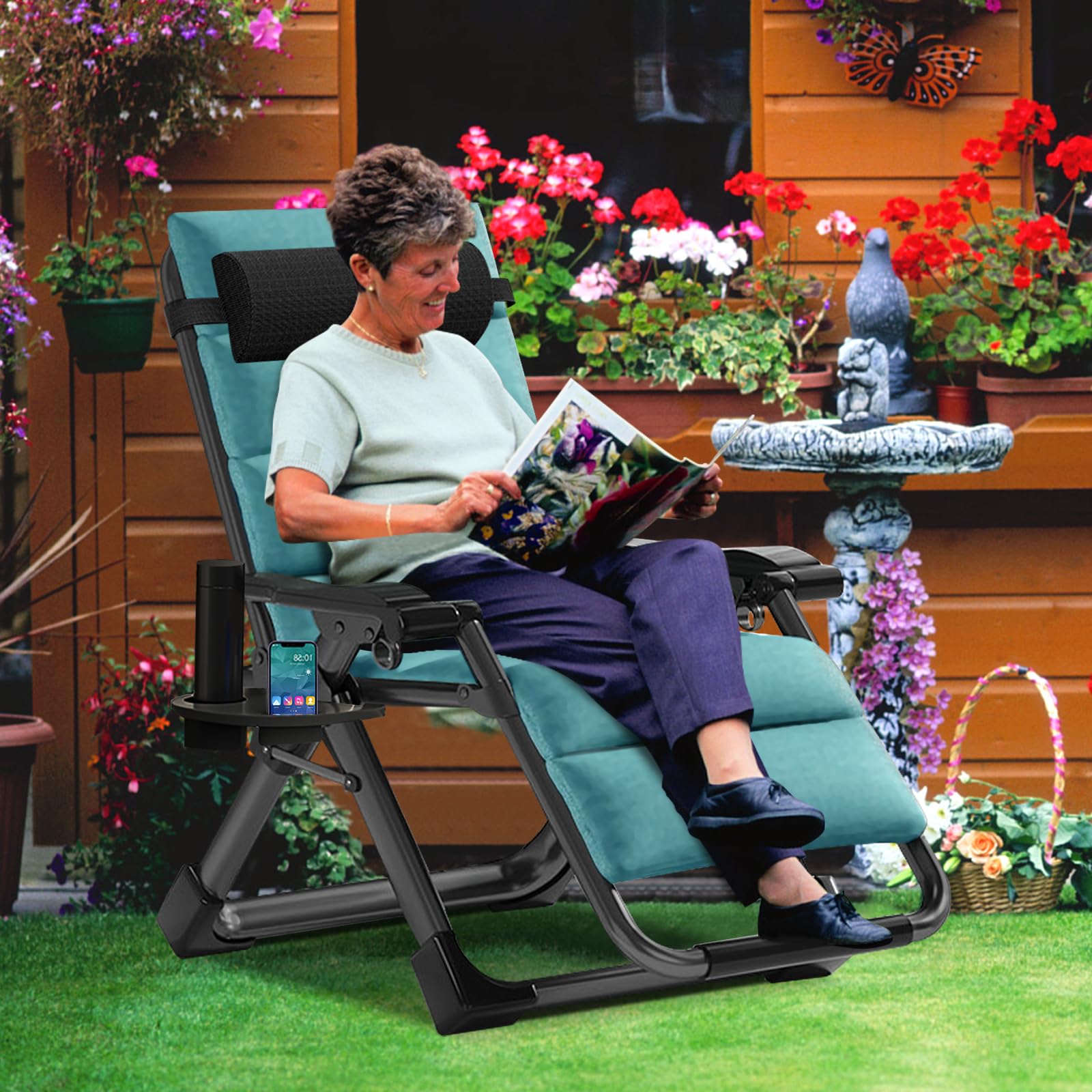 outdoor padded recliner chair