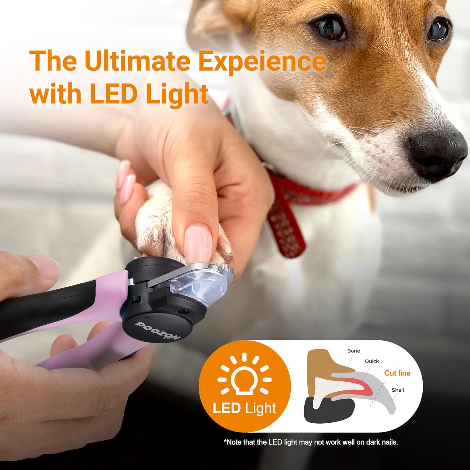 Dog Nail Clipper with Light, Illuminates Nail Clipper Kit or Bloodline for Safe, Easy Trimmers, Extra Sharp for Thick Nails, Quick Sensor, Avoid Over Cutting Toenail, for Cats & Dogs thumbnail